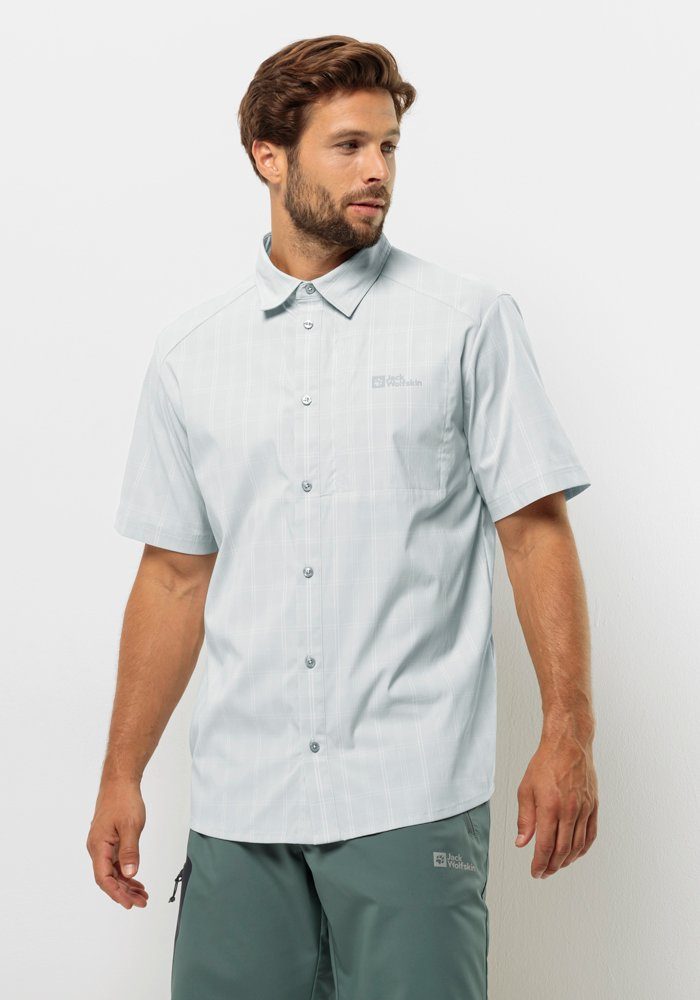 Jack Wolfskin Norbo S S Shirt Men Overhemd met korte mouwen Heren 3XL grijs cool grey check
