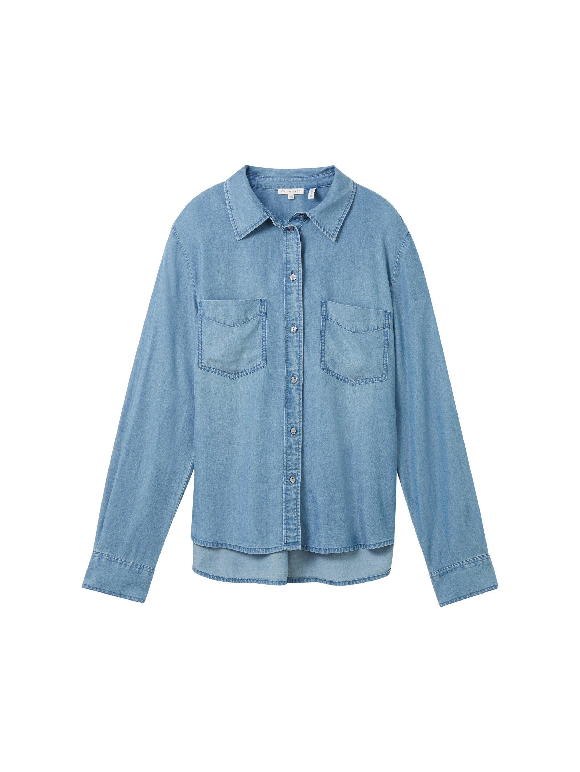 Tom Tailor Jeans blouse met lyocell en kentkraag
