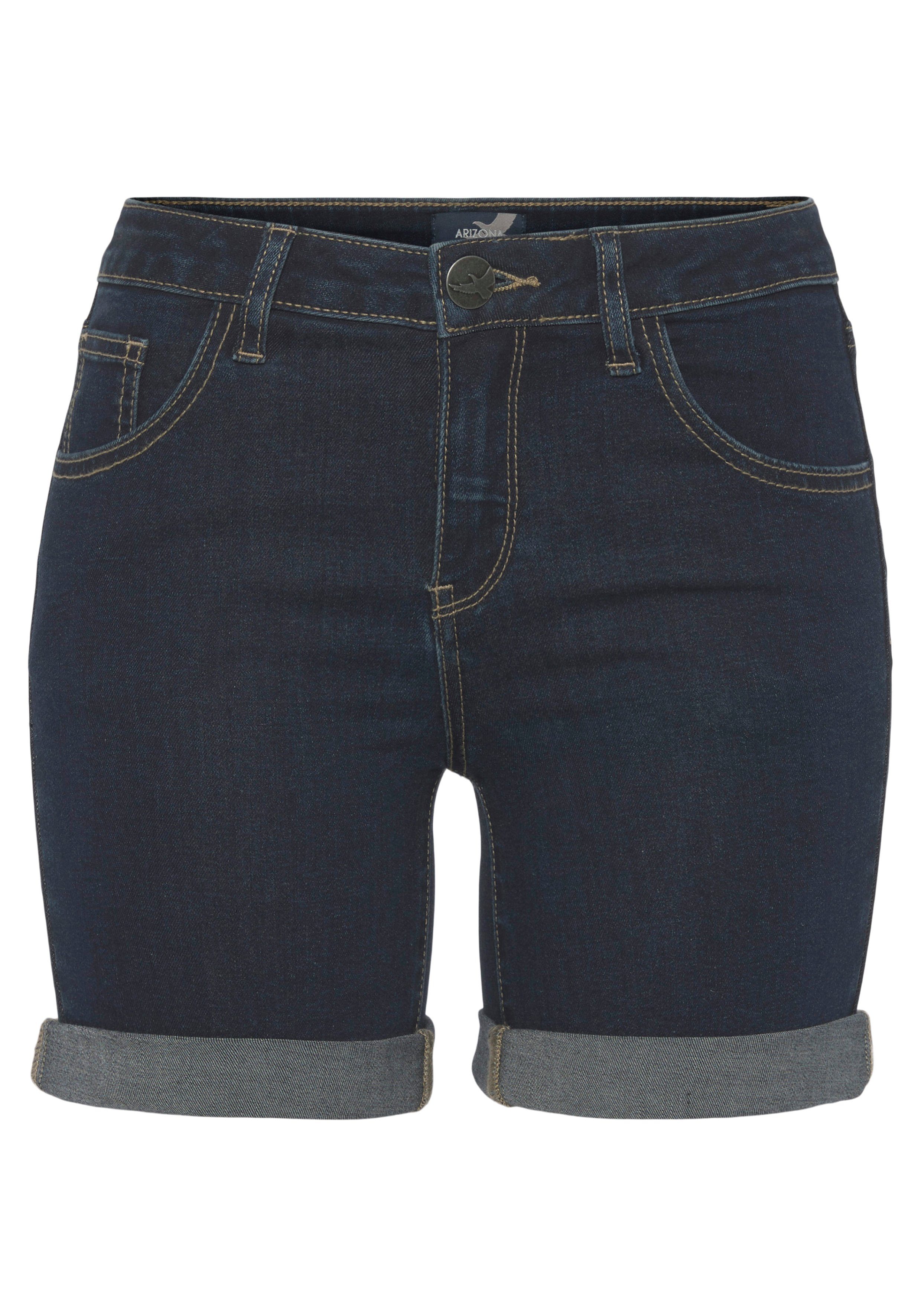 Arizona Jeansshort Ultra Stretch extra strak gesneden, opgerolde beenafsluitingen
