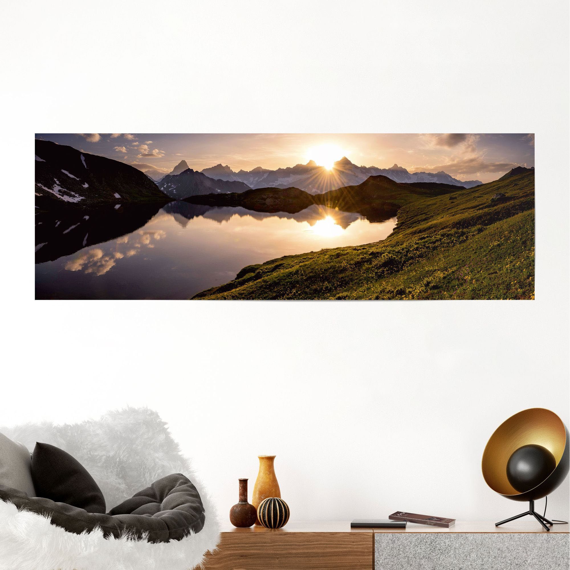 Reinders! Poster Bergmeer zonsondergang