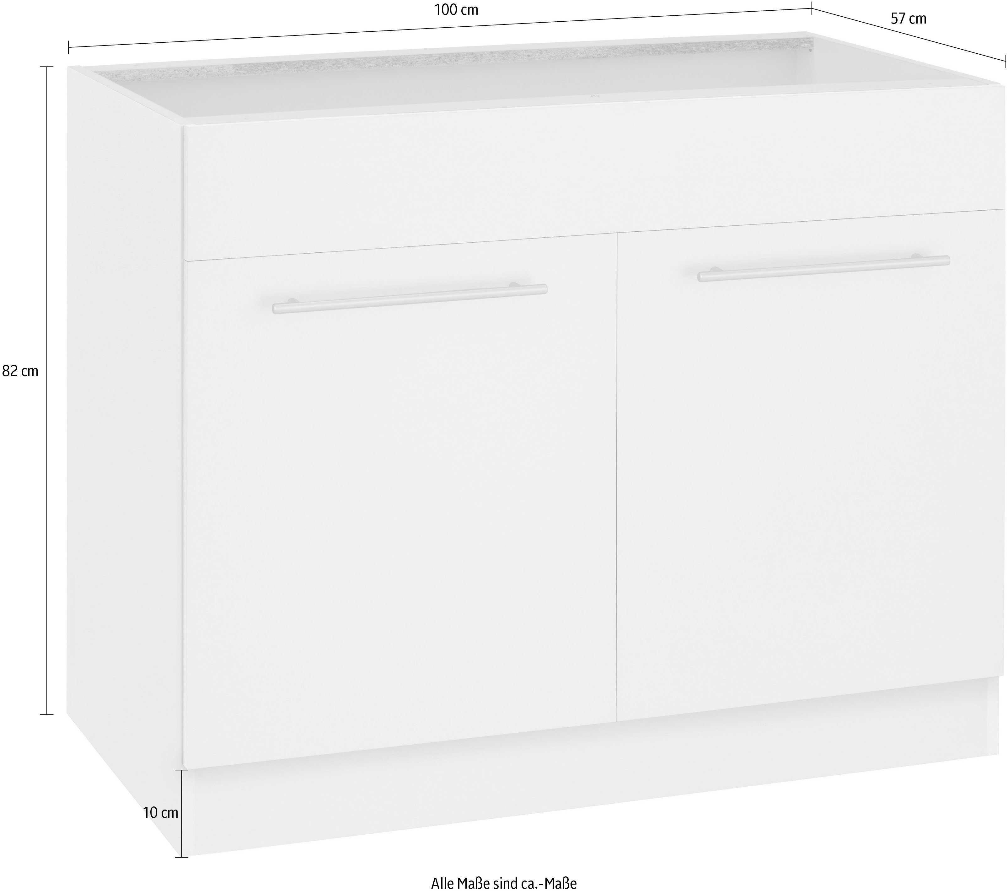 wiho Küchen Gootsteenkast Unna 100 cm breed, zonder werkblad
