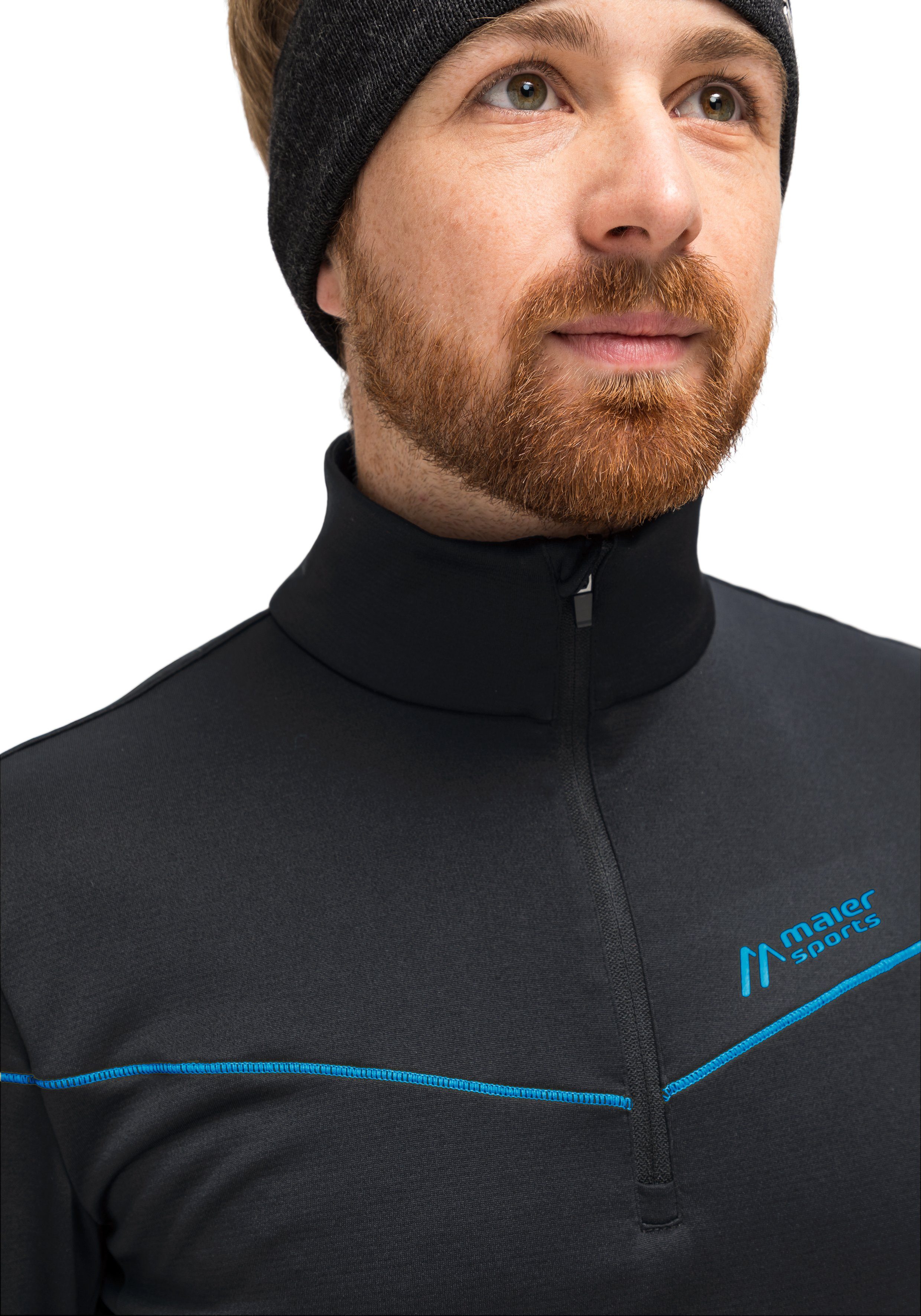 Maier Sports Fleecetrui Nago Rec Heren midlayer, elastisch en onderhoudsvriendelijk half-zip fleece