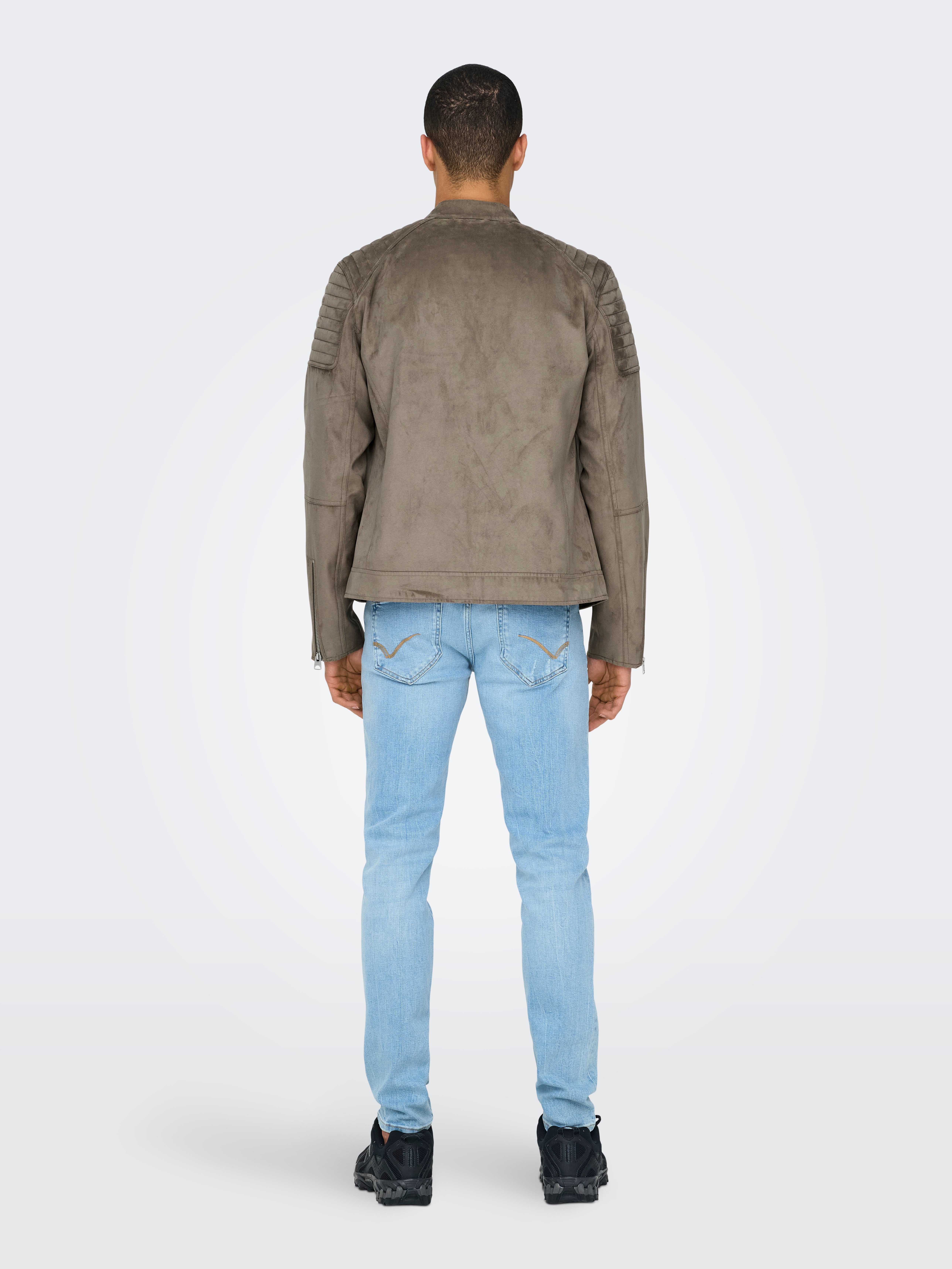 ONLY & SONS Imitatieleren jack ONSGUS FAUX SUEDE RACER JACKET OTW NOOS