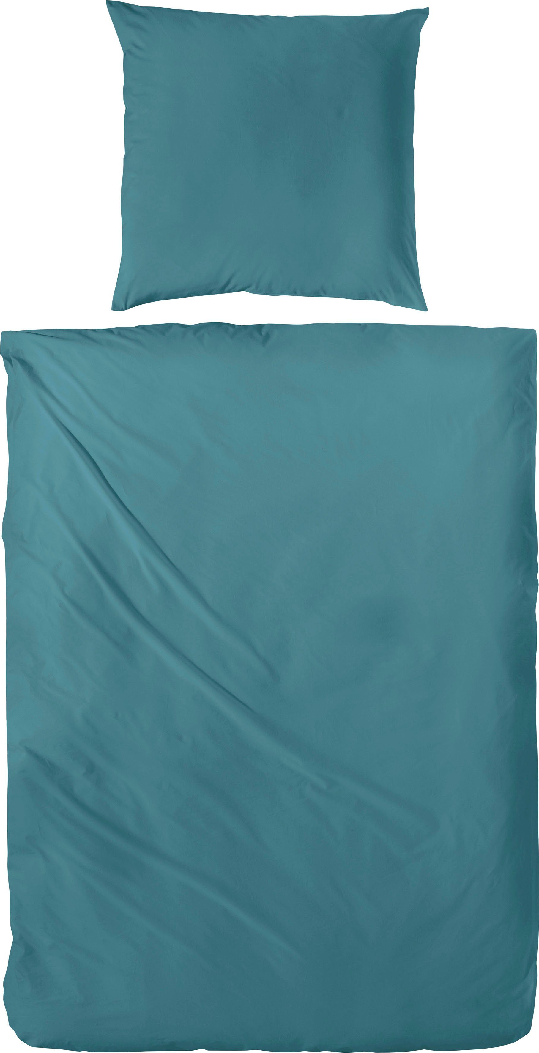 Primera Overtrekset Uni luxe-satijn in mt. 135x200, 155x220 of 200x200 cm Dekbedovertrek van katoen, unikleurige dekbedovertrek met ritssluiting