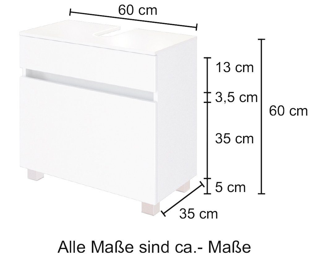 welltime Wastafelonderkast Baabe Badkamermeubel breedte 60 cm, hangende montage