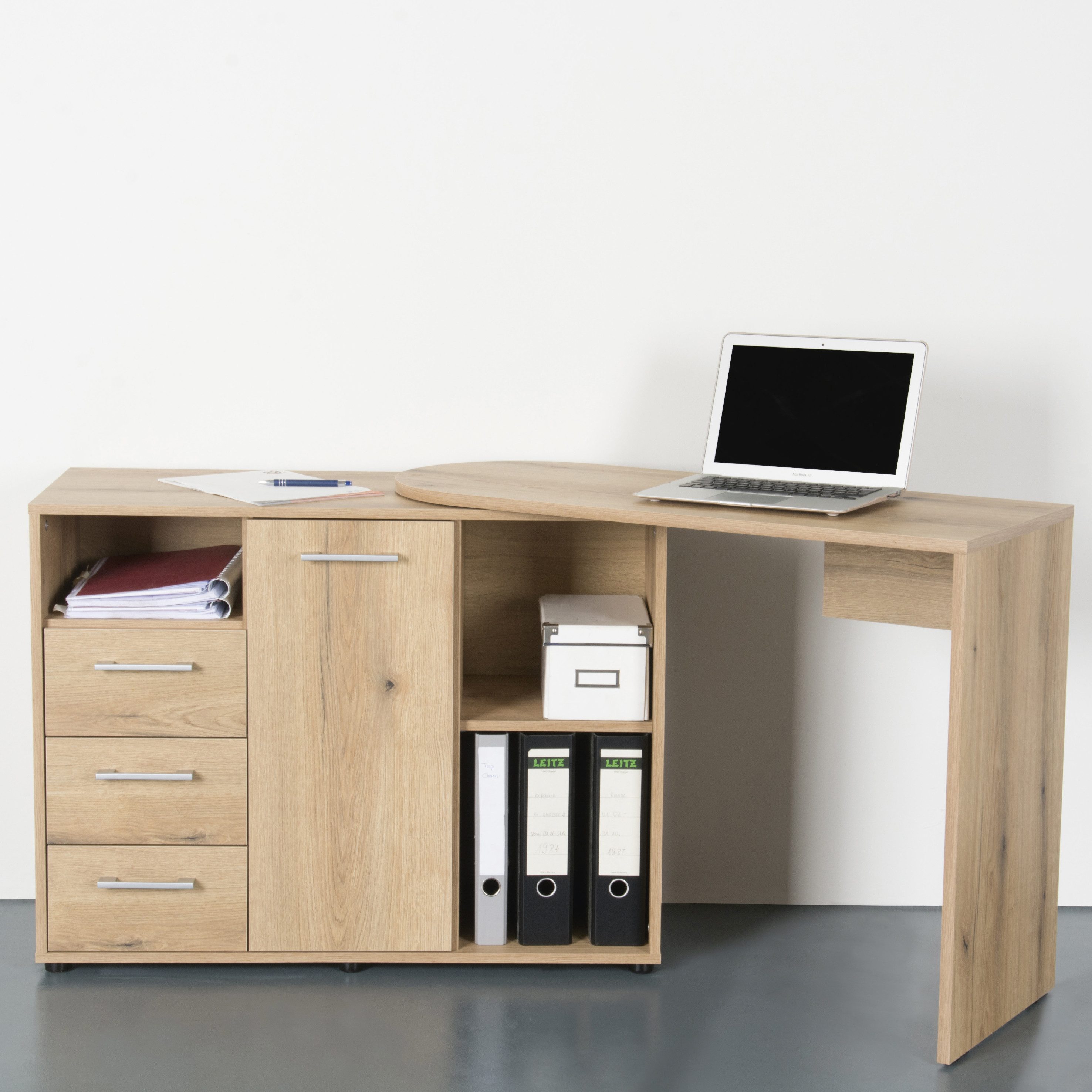 VOGL Möbelfabrik Bureau draaibaar tafelblad, ruimtebesparend, made in germany