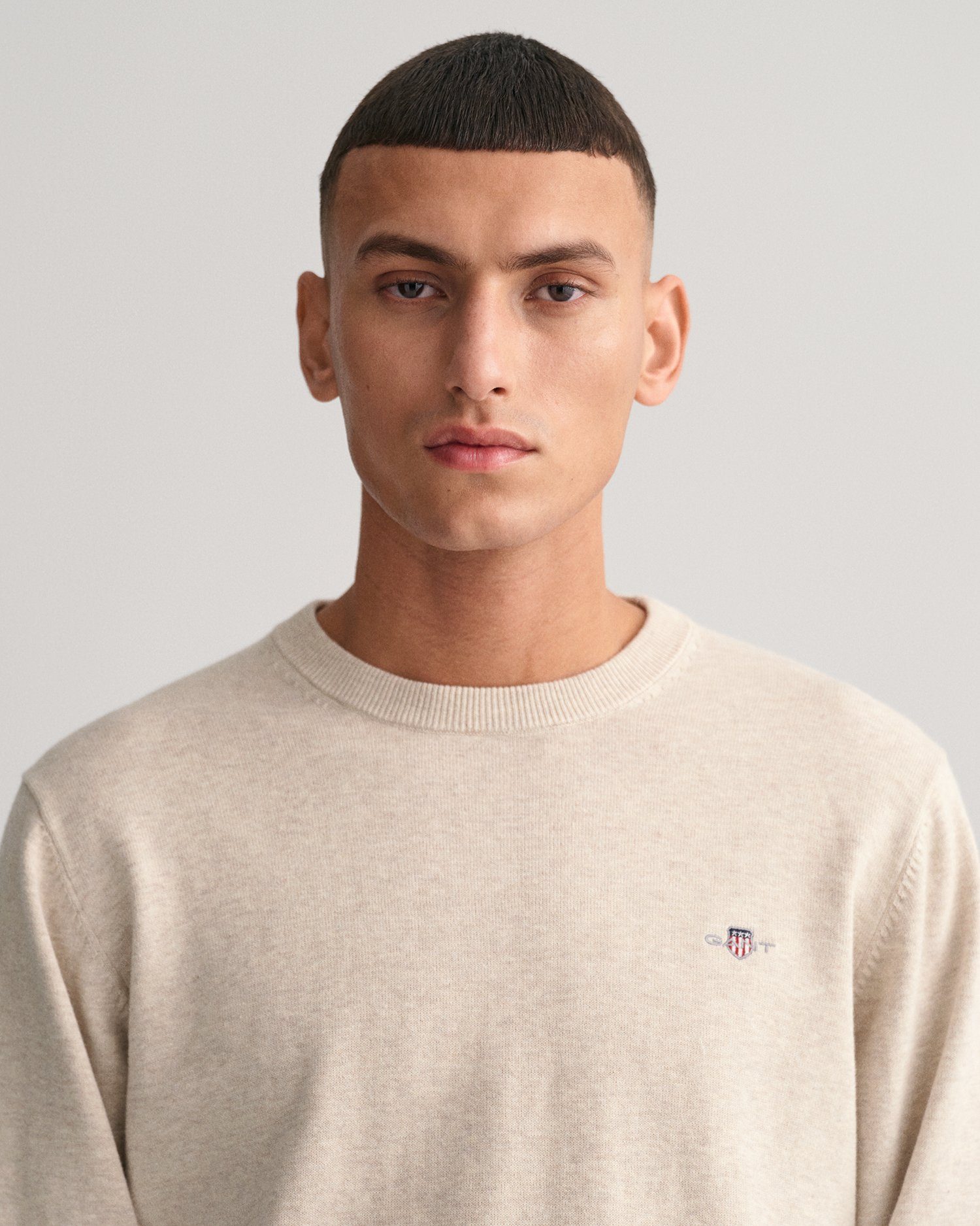 Gant Trui met ronde hals CLASSIC COTTON C-NECK Premium breipullover van zachte 100% katoen overgangspullover