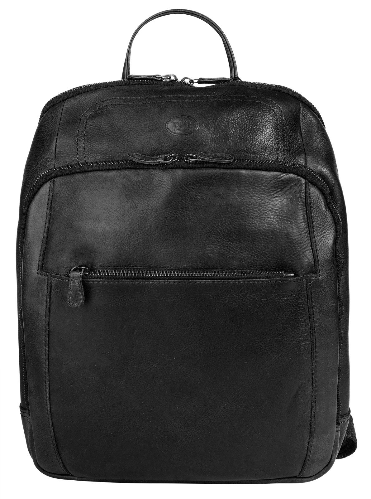 Piké Laptoprugzak echt leer, made in italy unisex aktetassen & laptoptassen zwart