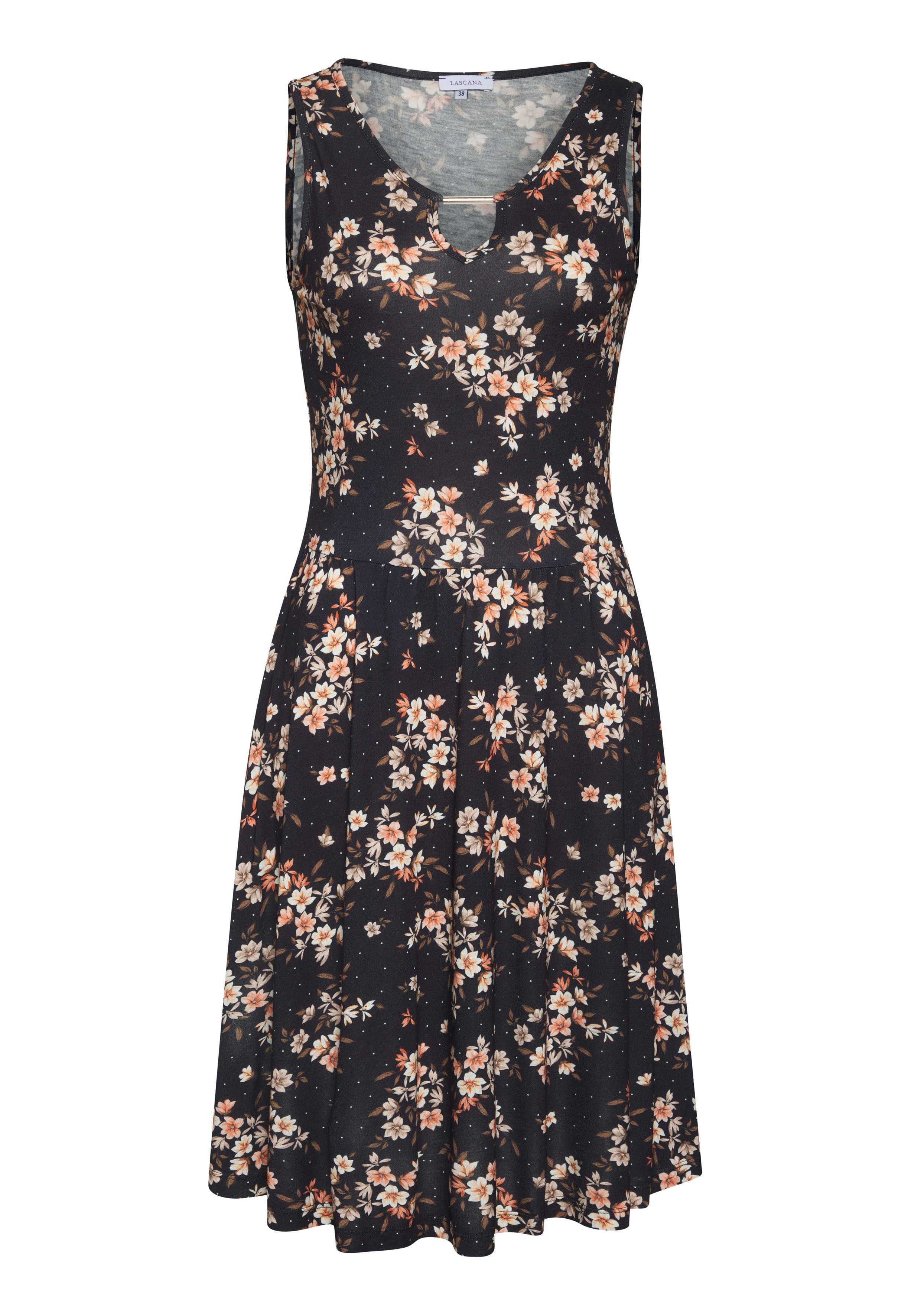 Lascana Jerseyjurk met bloemenprint, zomerjurk