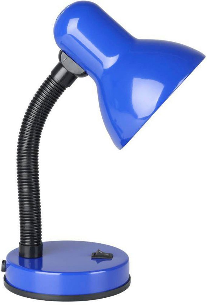 EGLO Tafellamp Basic blauw / ø12,5 x h30 cm / tuimelschakelaar - draaibaar - flexibele hals
