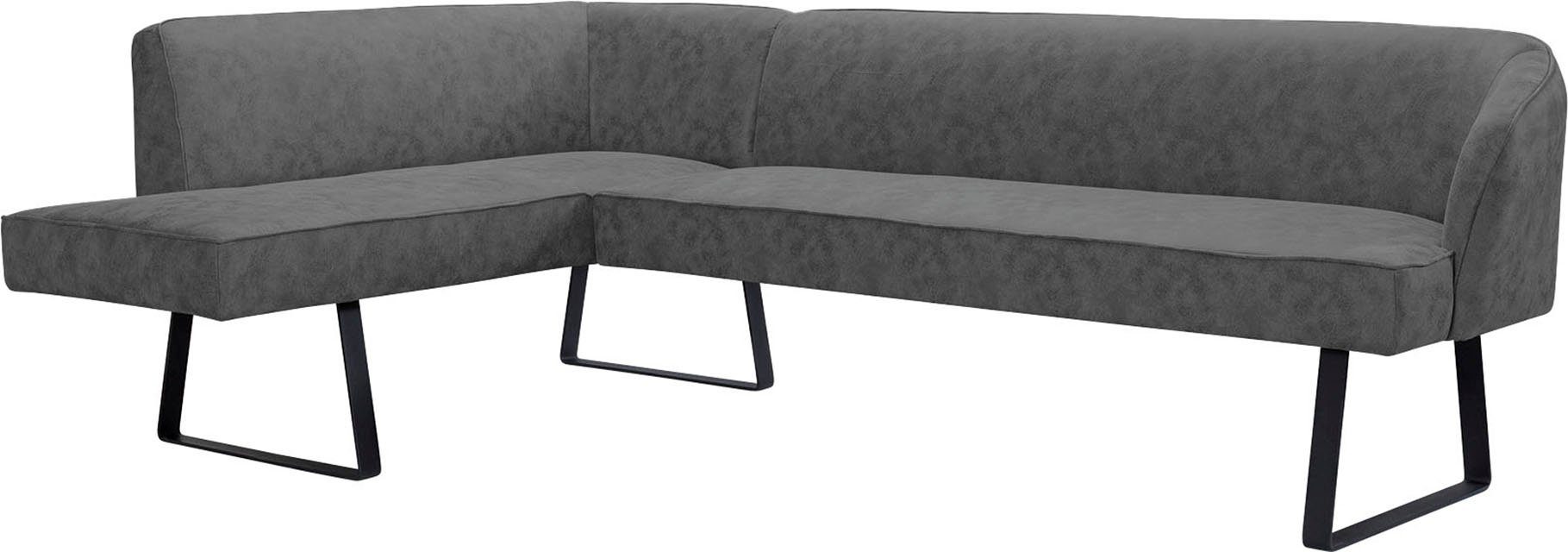 exxpo - sofa fashion Hoekbank Americano met opstaande naad en metalen poten, bekleding in verschillende kwaliteiten