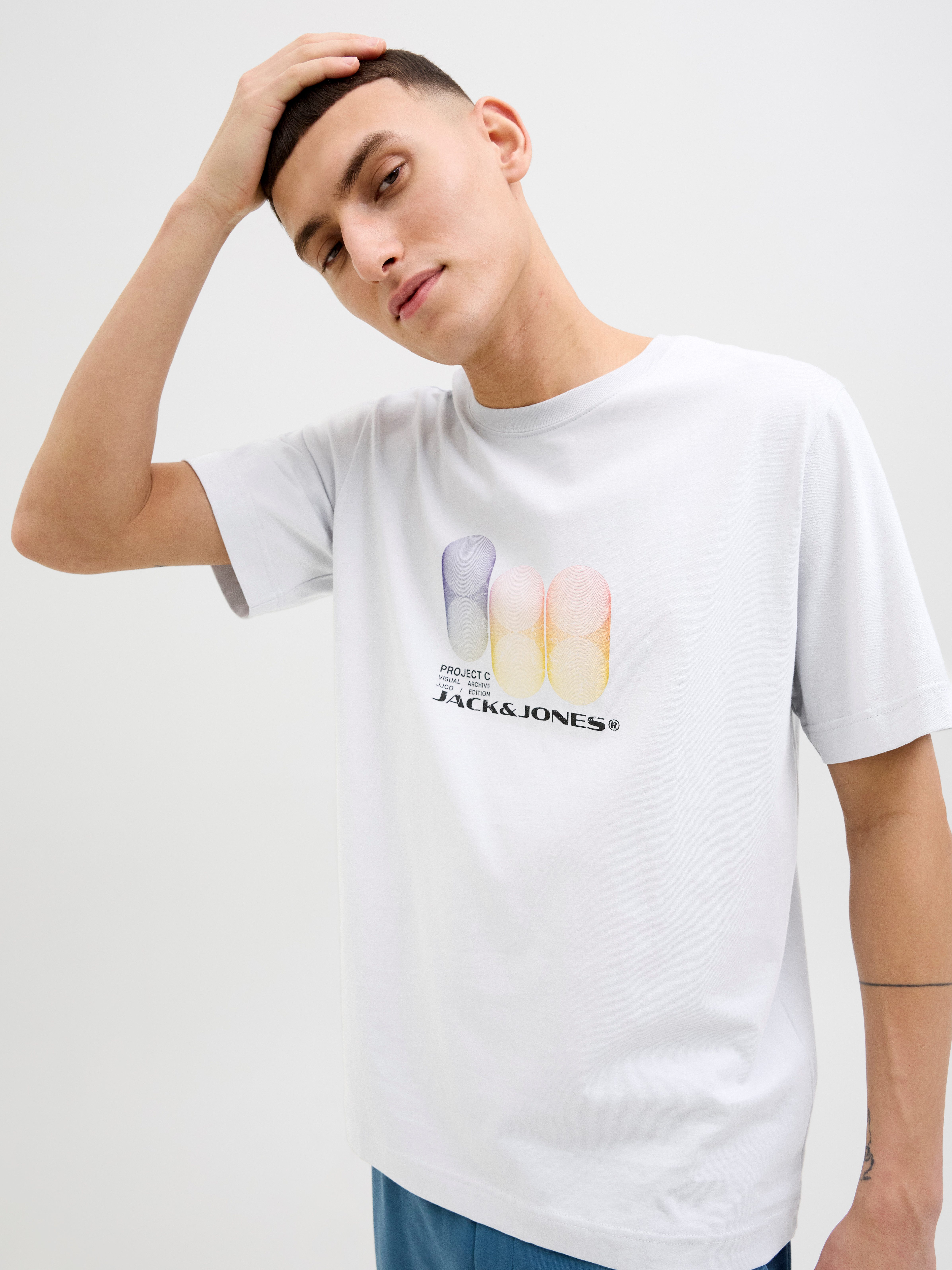 Jack & Jones Shirt met print JCOCALMA TEE SS CREW NECK FST