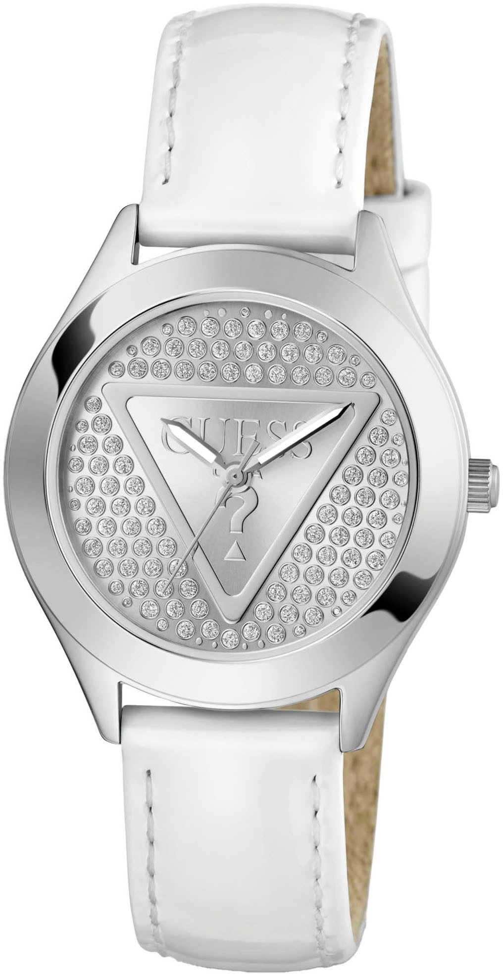 Guess Kwartshorloge GLITZ PLAQUE Horloge, dameshorloge, stalen band, mineraalglas, analoog