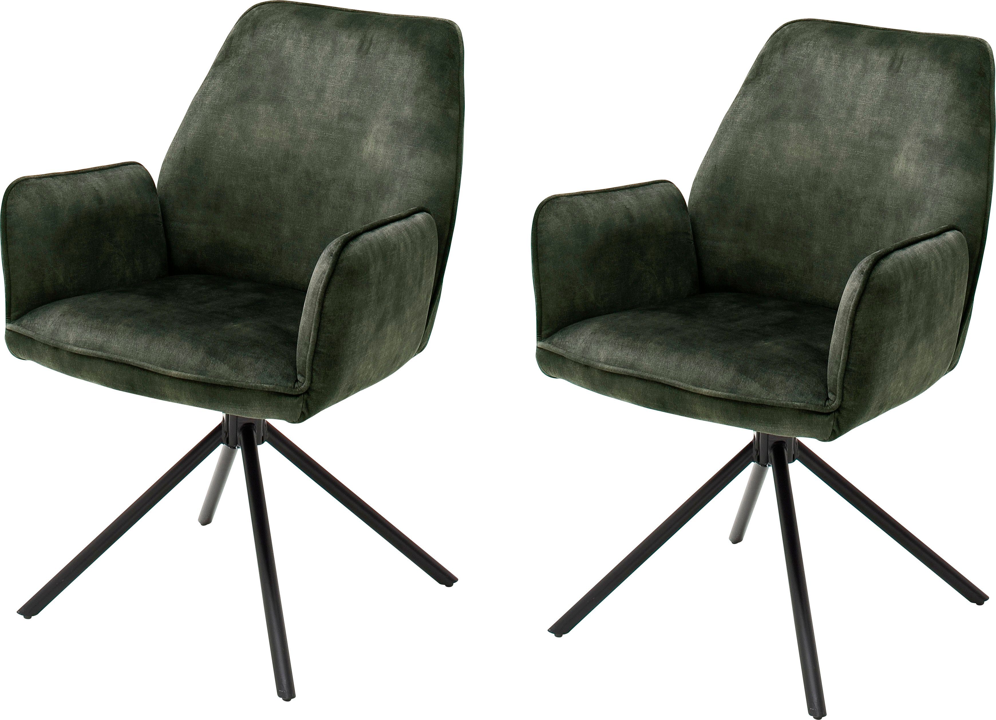MCA furniture Eetkamerstoel Ottawa met armleuning Vintage suède-look met opstaande naad, stoel belastbaar tot 120 kg (set, 2 stuks) 4 poot stoelen