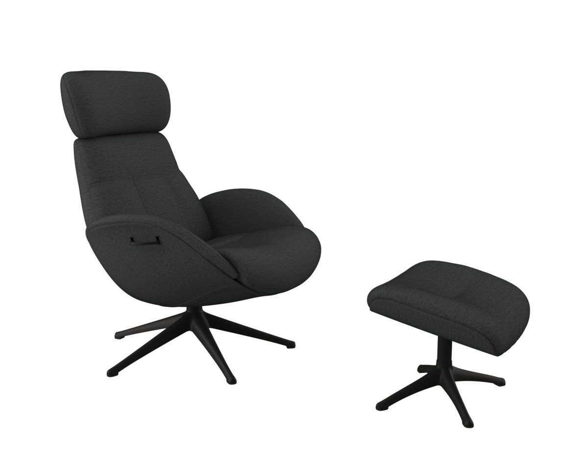 FLEXLUX Relaxfauteuil Relaxchairs Elegant Eersteklas comfort, rug- en hoofdsteunverstelling, draaibaar, zwarte voet