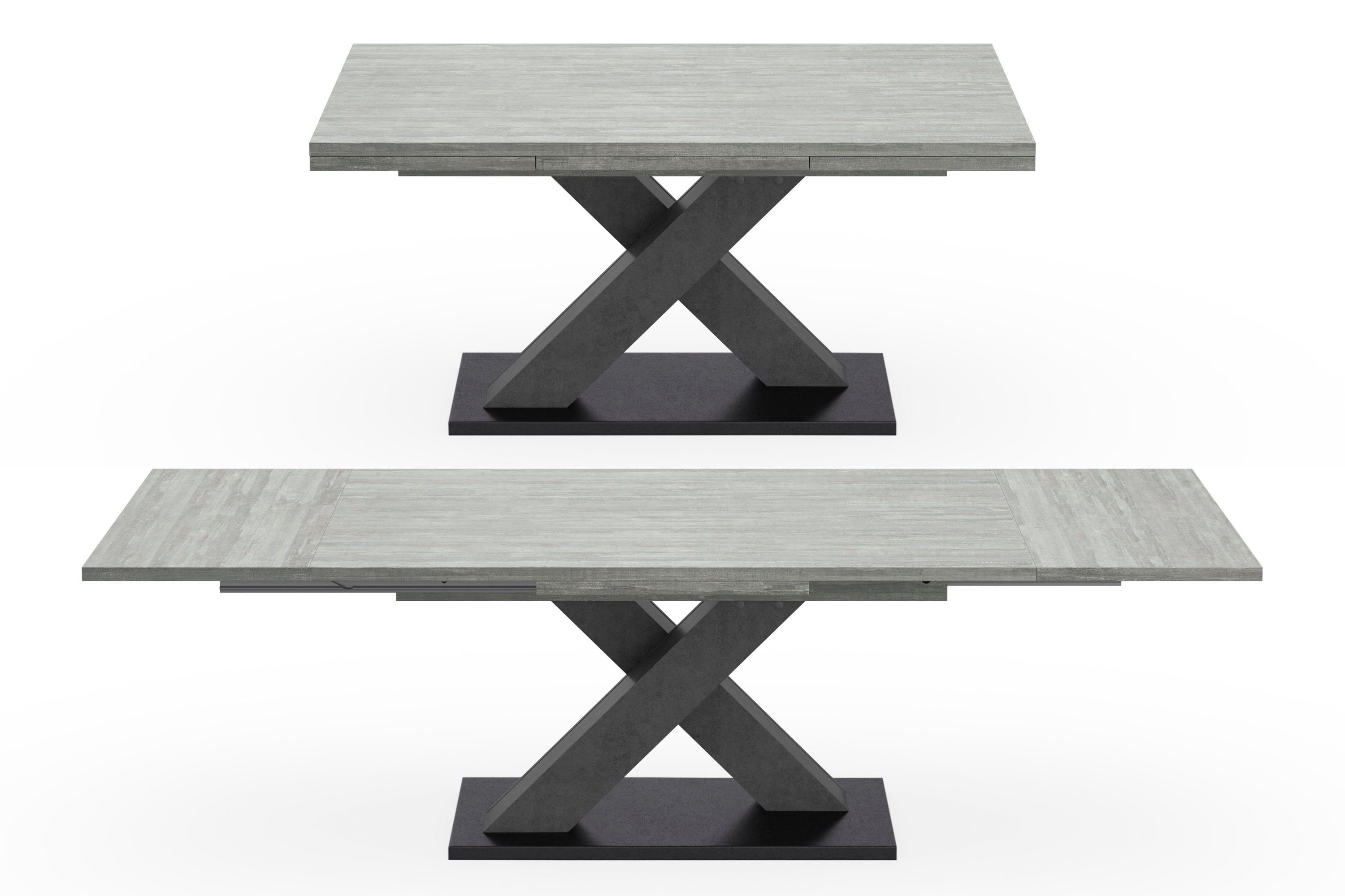 Mäusbacher Eettafel Comfort tafel TOPSELLER! Mäusbacher eettafel met X-frame en voetplaat. Breedte 160-260
