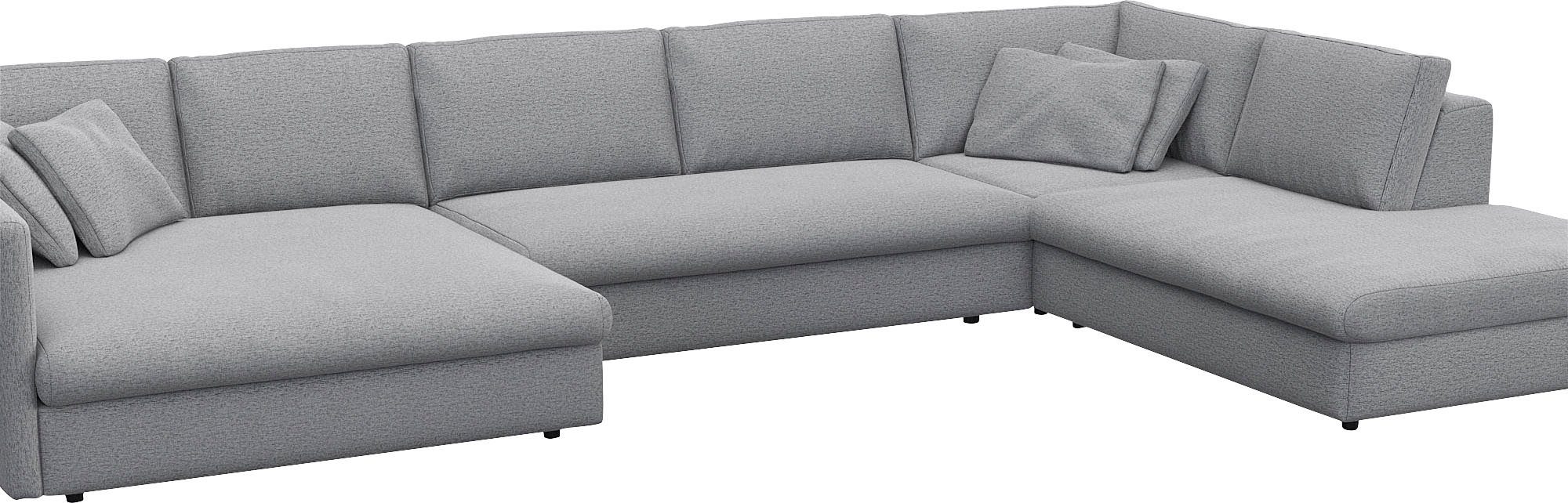 FLEXLUX Zithoek Lovane, U-vorm, comfortabel en comfortabel Zacht en zeer comfortabel, grote zitdiepte op koudschuim, inclusief sierkussen