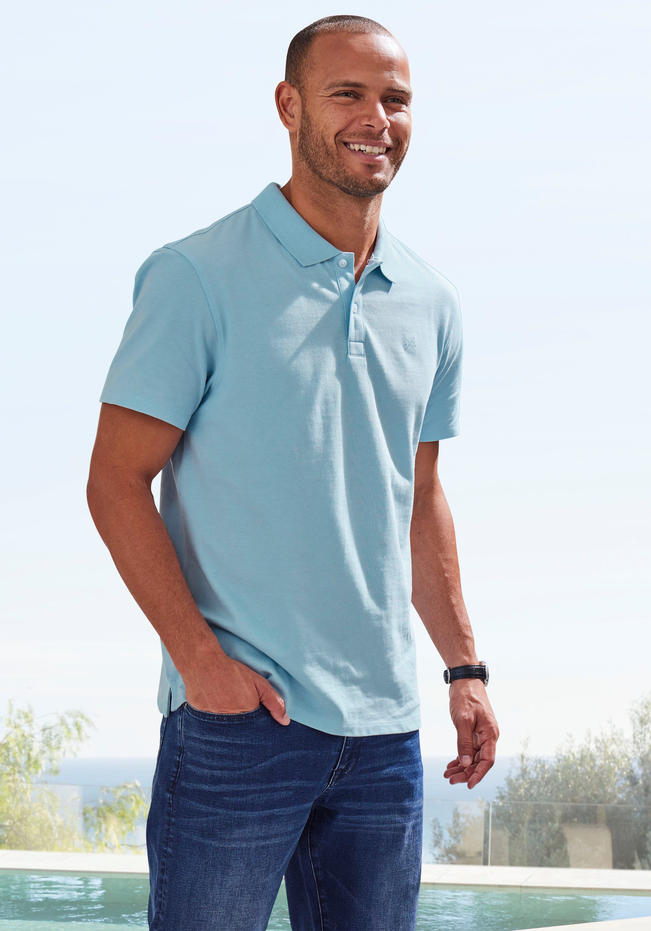John Devin Poloshirt met subtiele hoogwaardige logo-borduursel
