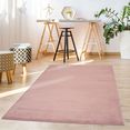 carpet city hoogpolig vloerkleed topia400 bijzonder zacht door polyester, unikleurig, ideaal voor woonkamer  slaapkamer roze