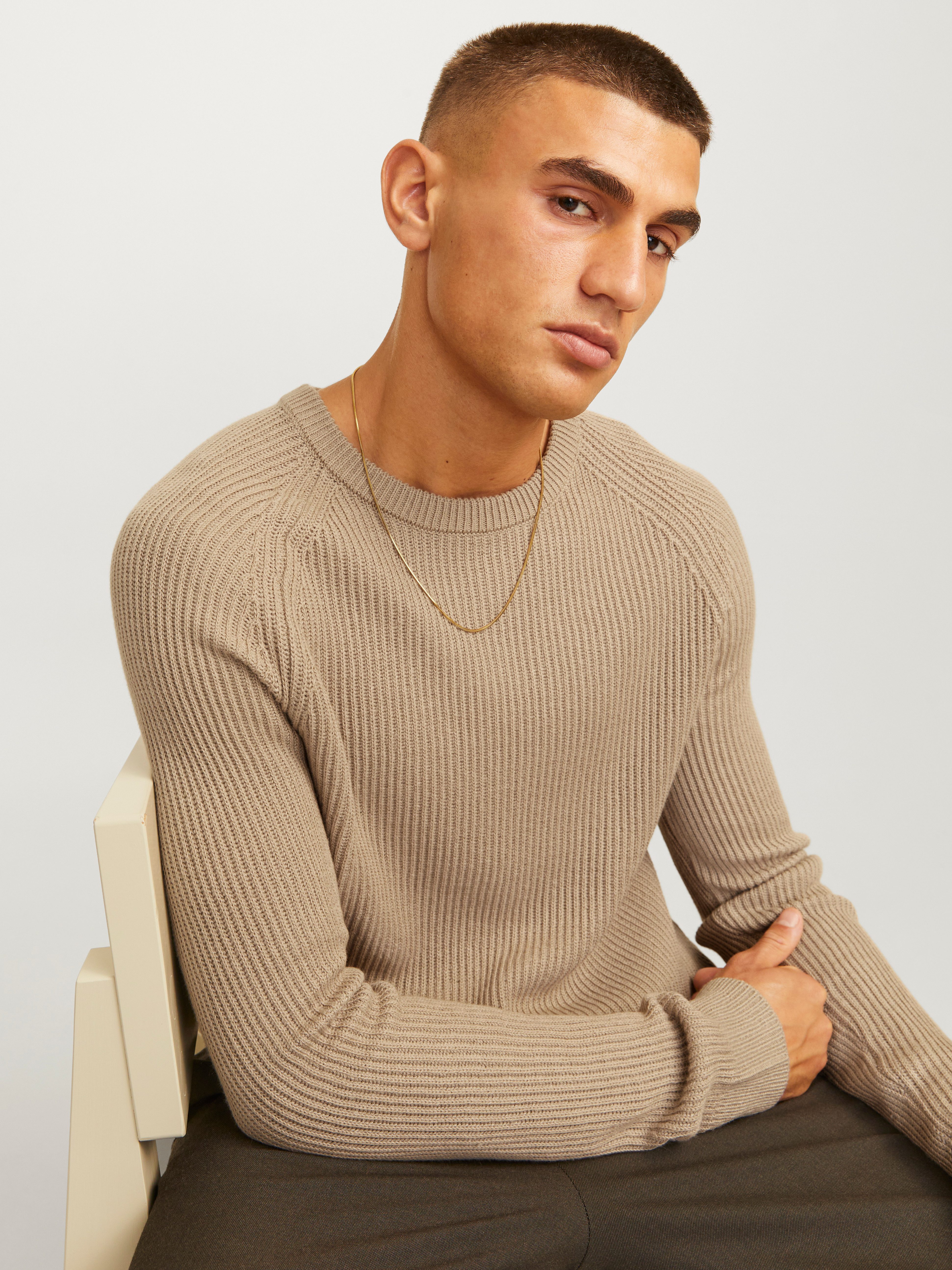 Jack & Jones Trui met ronde hals JJPANNEL KNIT CREW NECK AW24