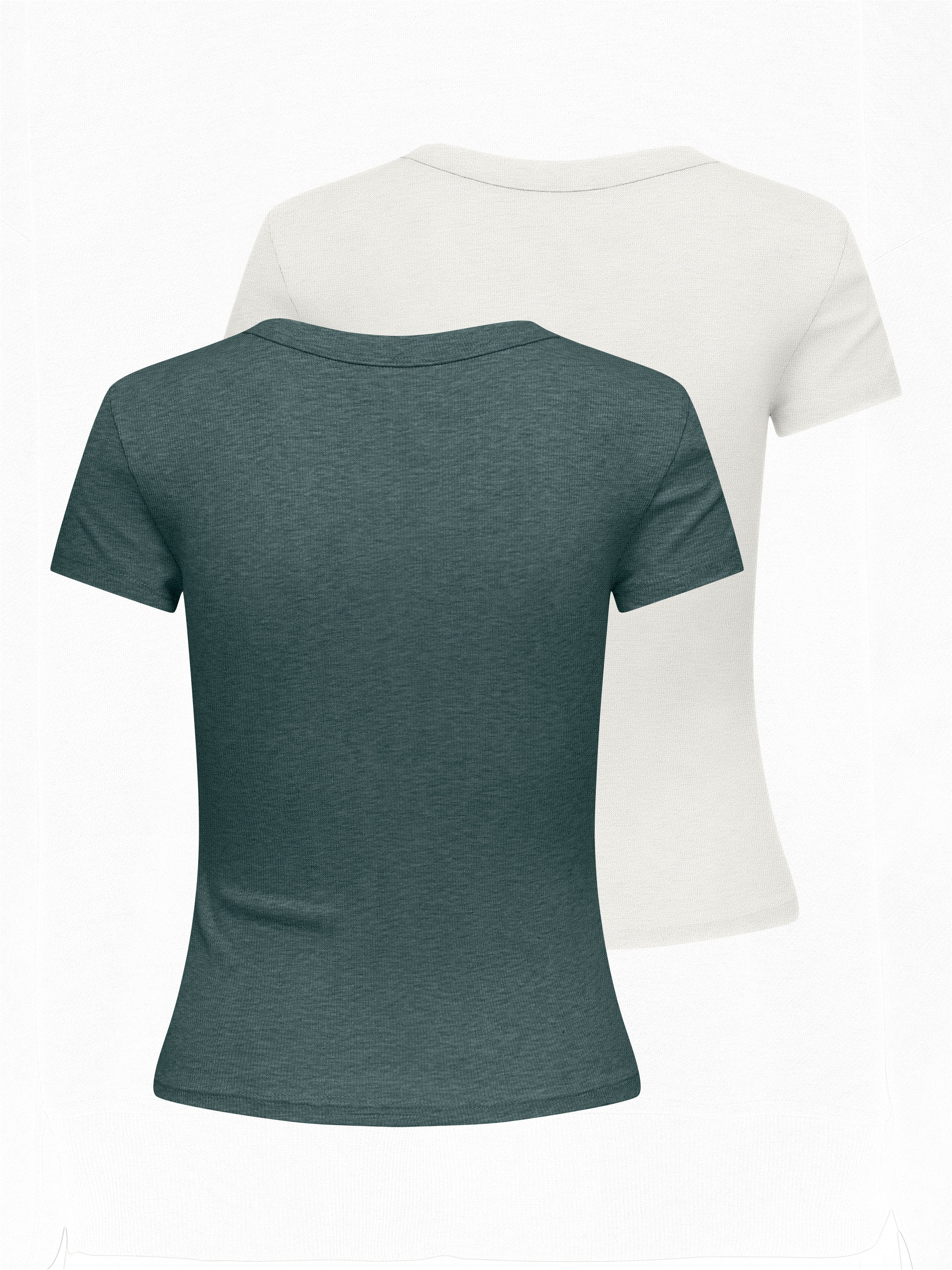 Only Shirt met korte mouwen ONLEASY S/S TOP CS JRS 2 PACK (set, 2-delig)