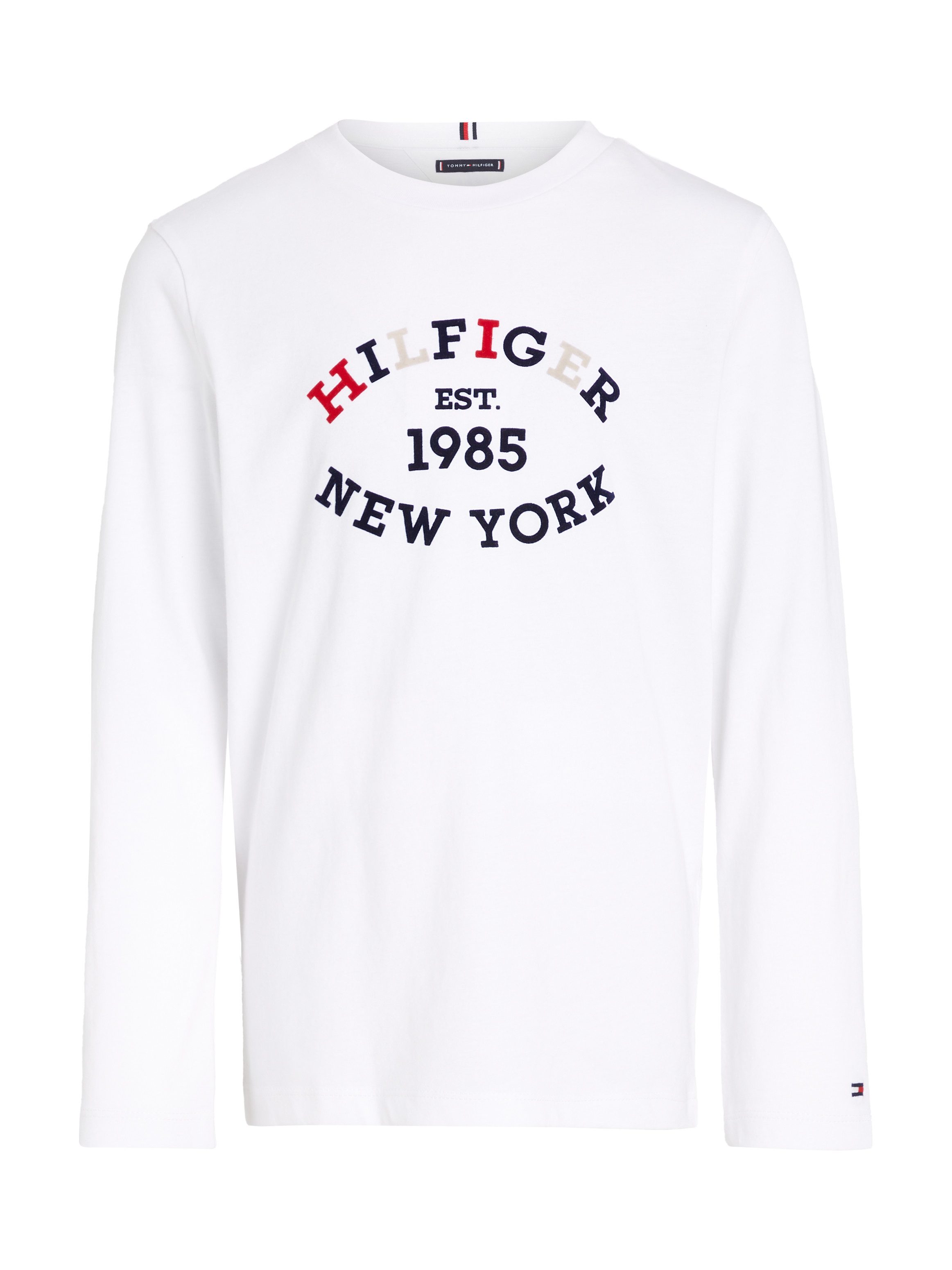 Tommy Hilfiger Shirt met lange mouwen MONOTYPE FLOCK REGULAR TEE LS Kinderen tot 16 jaar met logo-opdruk