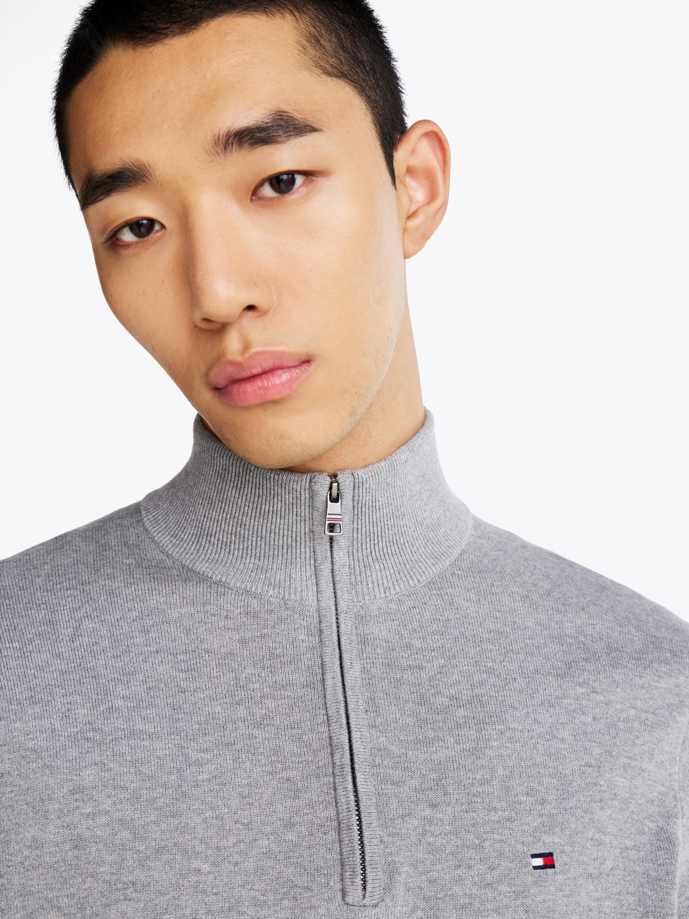 Tommy Hilfiger Schipperstrui ESSENTIAL COTTON ZIP MOCK