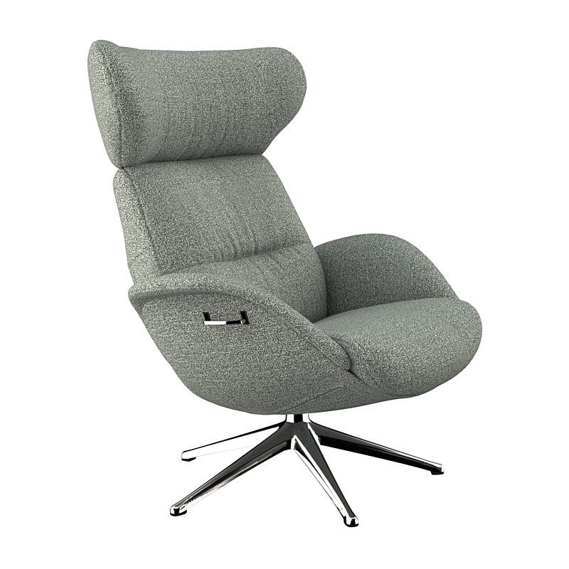 FLEXLUX Relaxfauteuil More, functionele stoel, gestoffeerde stoel, armleunstoel, TV-fauteuil Premium comfort, rug- en hoofdeindeverstelling, draaibaar, voet van aluminium