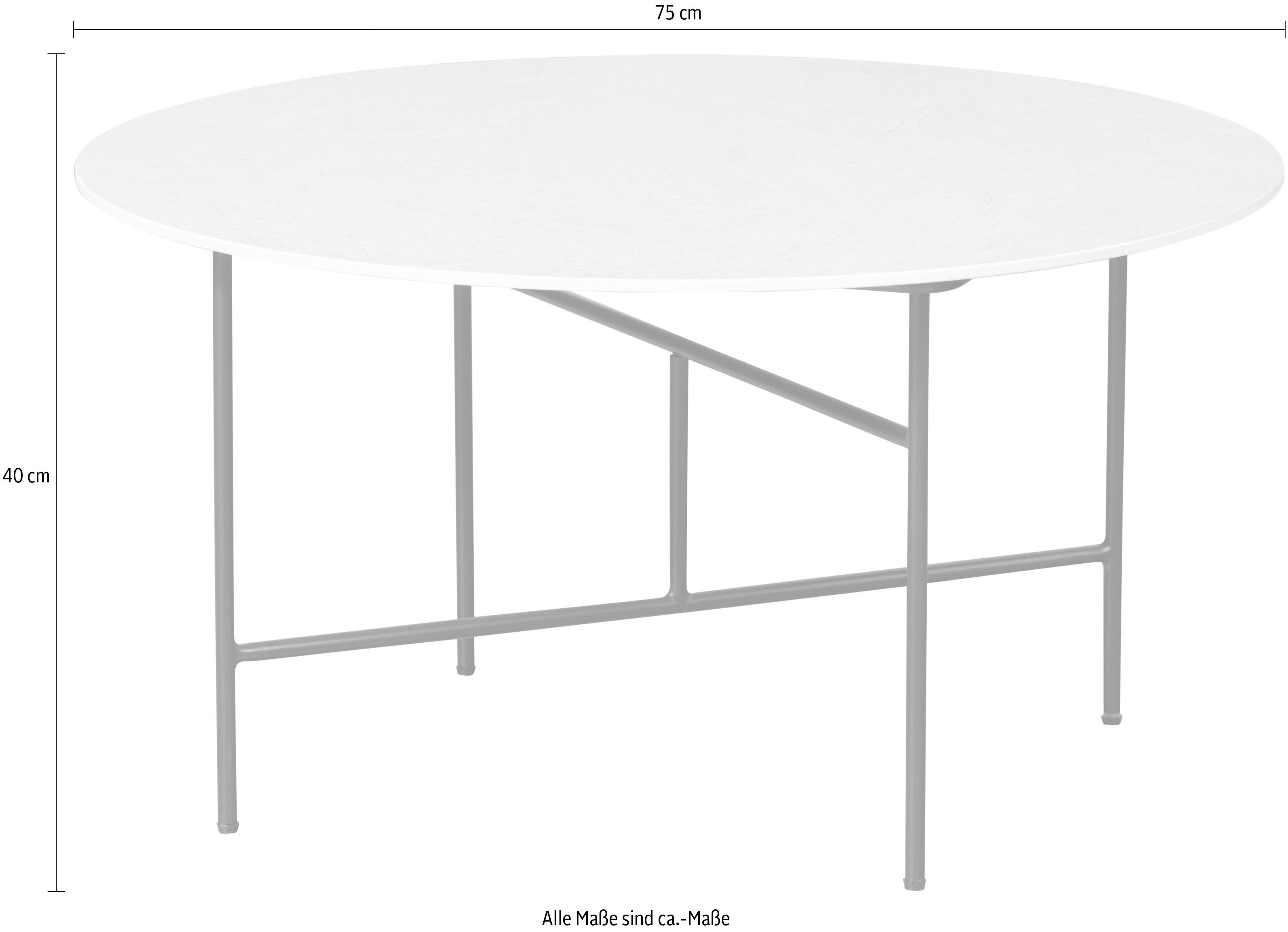 WOOOD Salontafel VIDA met marmeren tafelblad, slank metalen frame