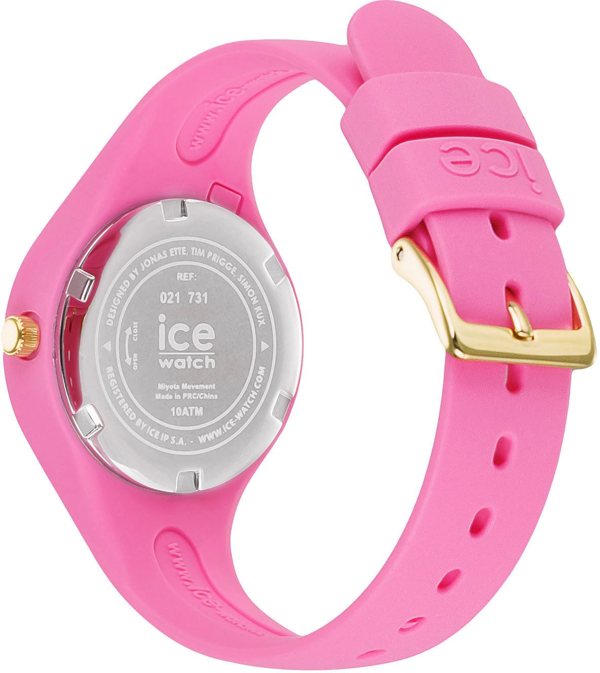 ice-watch Kwartshorloge ICE flower - Pinky bloom - Extra small - 3H, 021731 Polshorloge, kinderhorloge, meisjeshorloge, bloemen, siliconen band