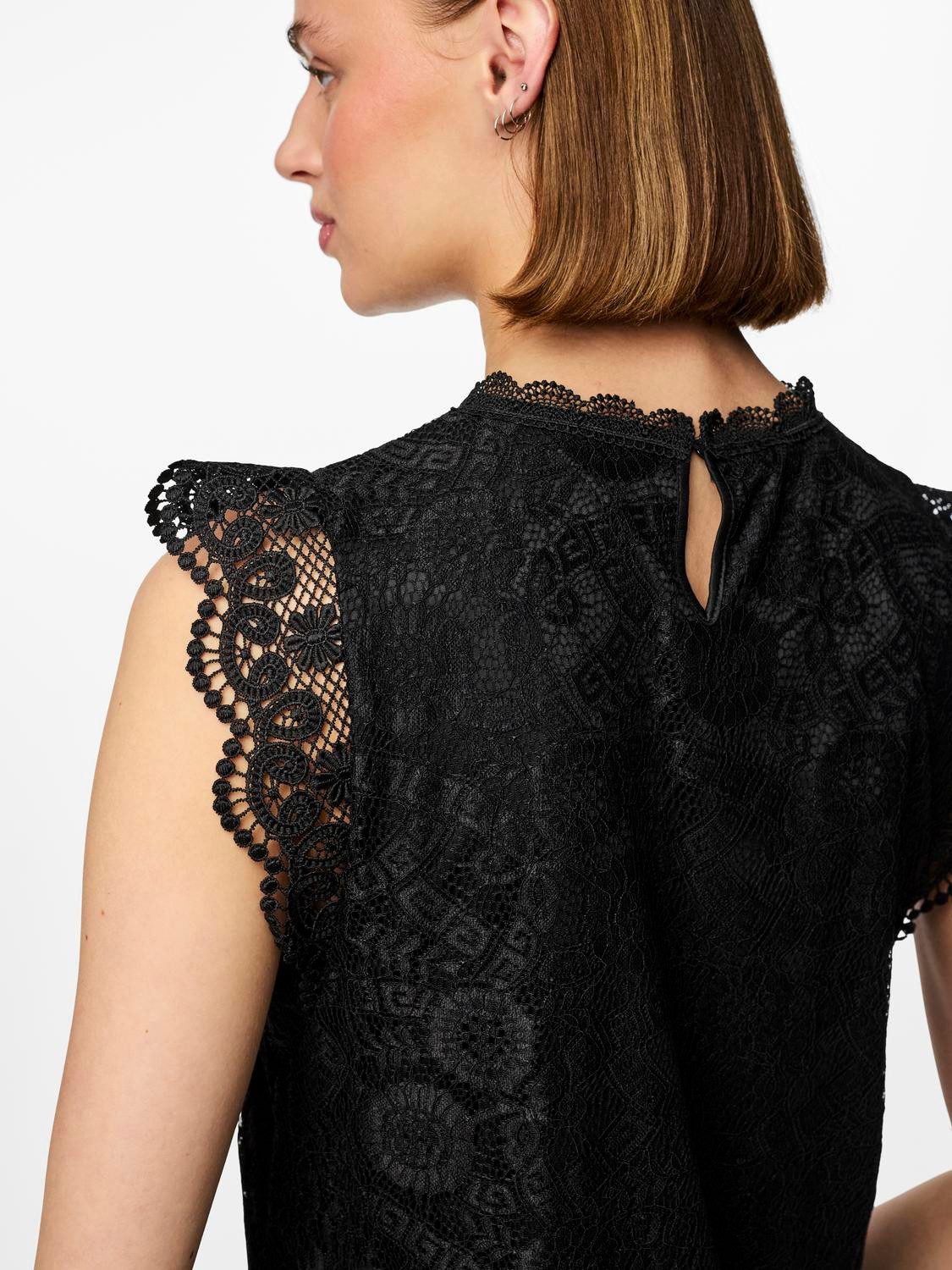 pieces Kanten jurk PCOLLINE SL LACE DRESS NOOS