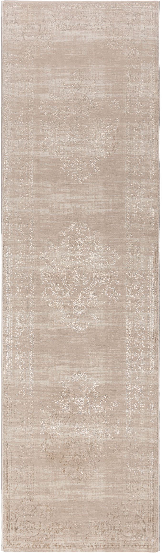 SEHRAZAT Vloerkleed- modern laagpolig vloerkleed, tapijtenloods Lara, beige geodriehoek patroon, 80x300 cm
