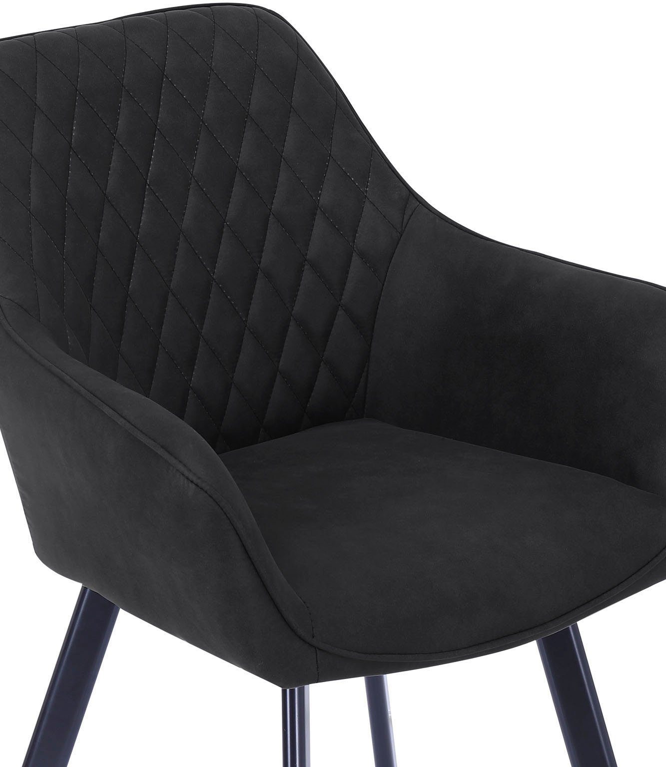 SalesFever Stoel met armleuningen Rugleuning met ruitstiksel (set, 2 stuks)