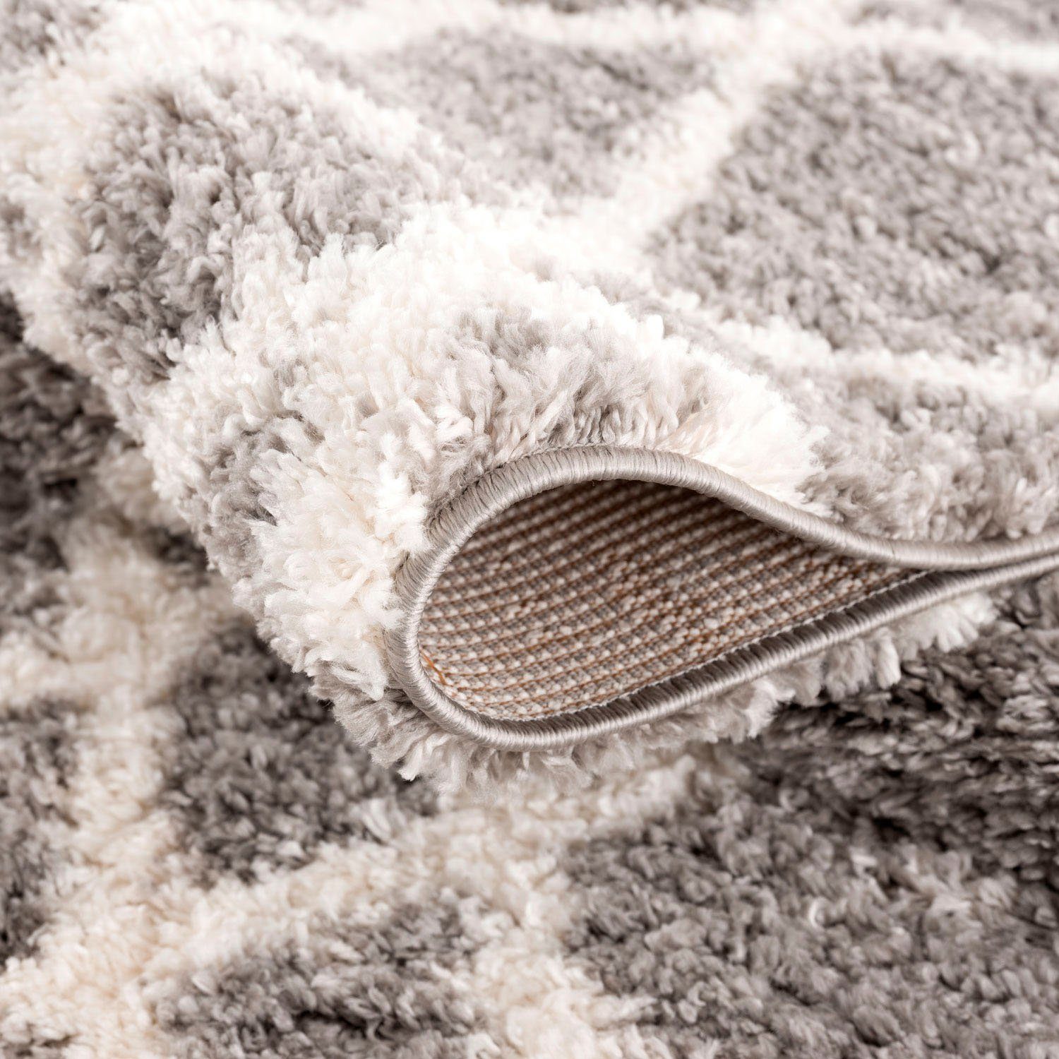 Carpet City Hoogpolig vloerkleed Pulpy 540 bijzonder zacht, met franje, ruiten-look