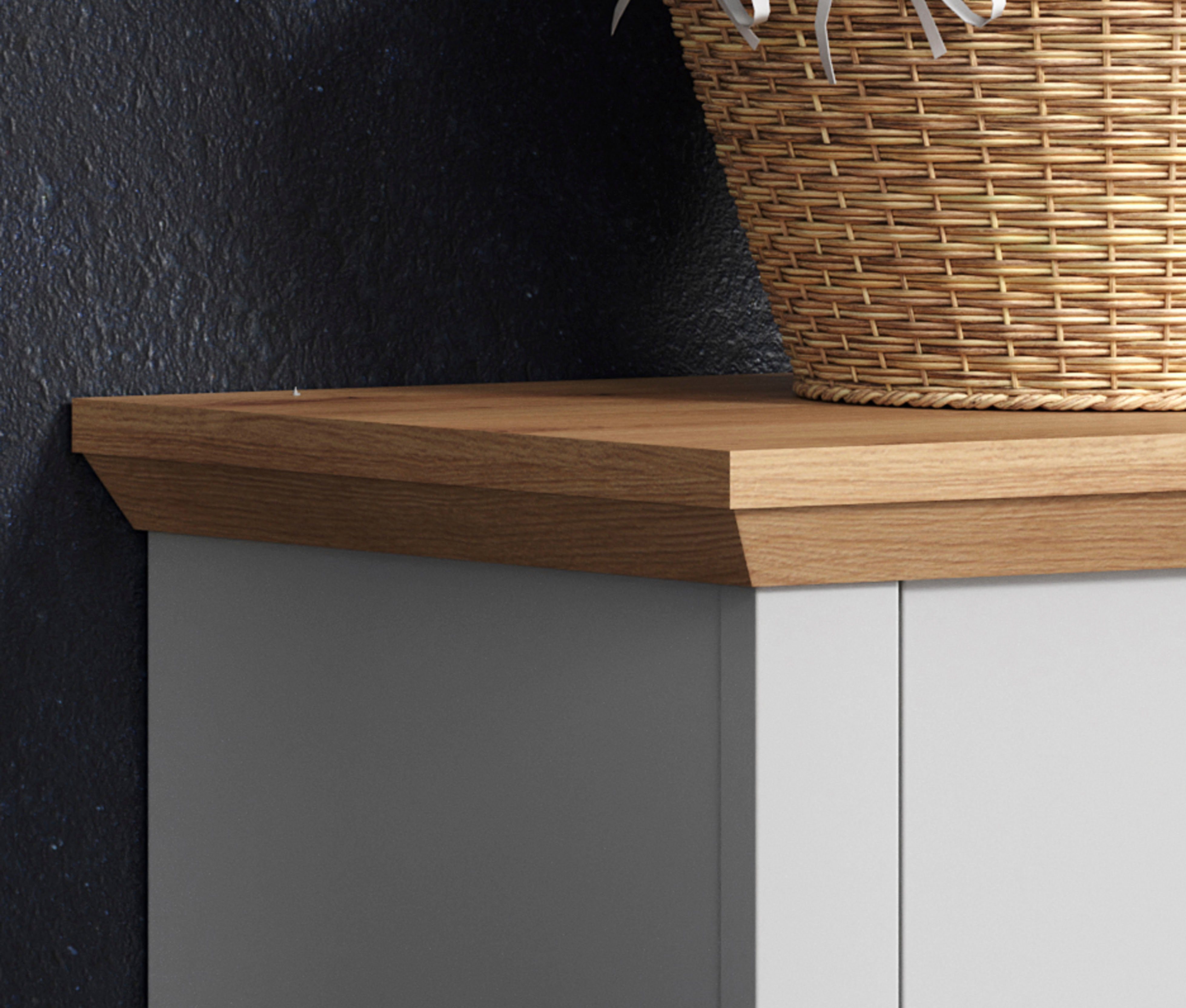 Home affaire Badkamerkast Onderkast met schelpgrepen in landhuisstijl - (B/D/H) 46/33/84 cm