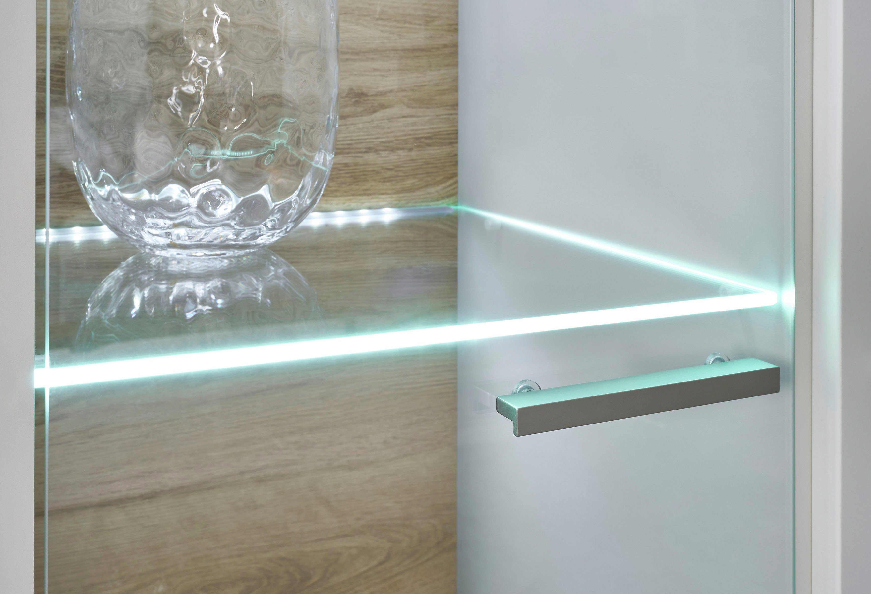 INOSIGN Vitrinekast SCARA met applicatie tineiken decor, breedte 90 cm, met soft-closefunctie