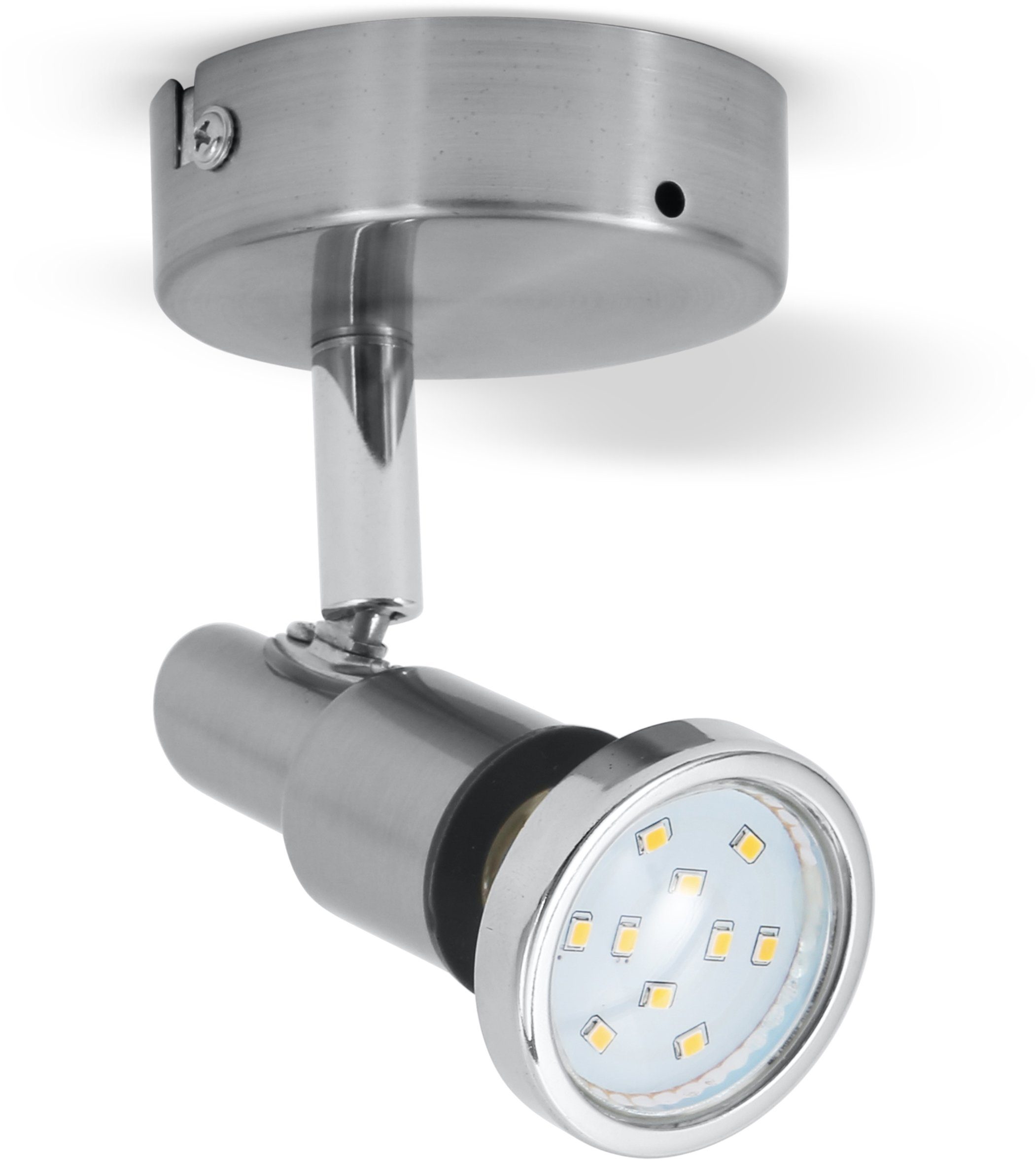 B.K.Licht Ledplafondspot voor buiten Aurel Wandlamp, plafondlamp, draaibaar, 5W 400lm 3.000K, GU10, IP44