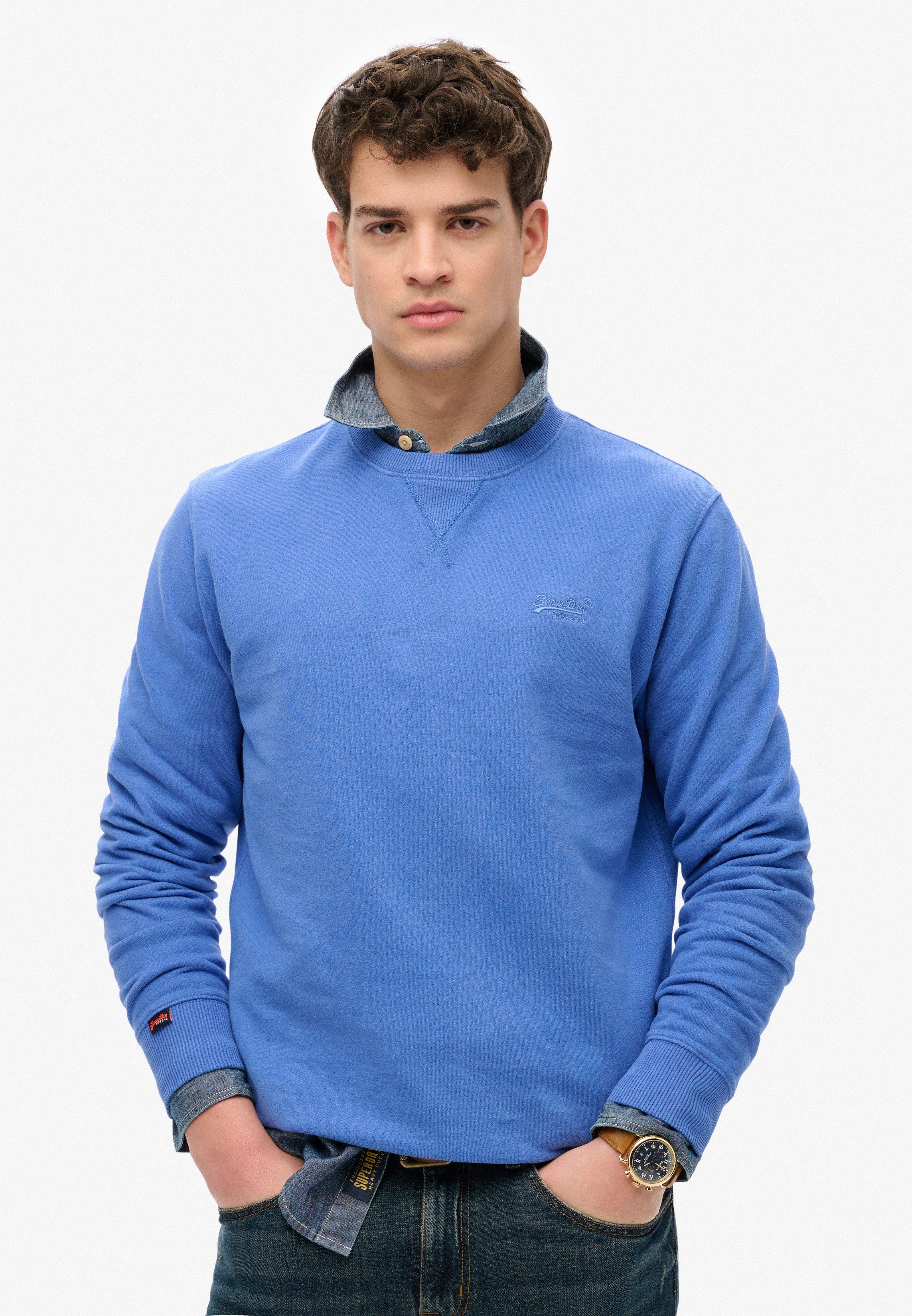Superdry Sweatshirt ESSENTIAL LOGO CREW SWEATSHIRT heren sweaters maat XXXL blauw