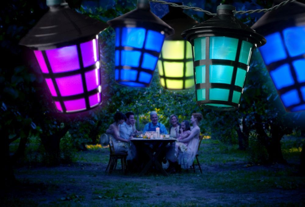 KONSTSMIDE Led-lichtsnoer 20 kleurrijke lantaarns, 20 koud witte dioden