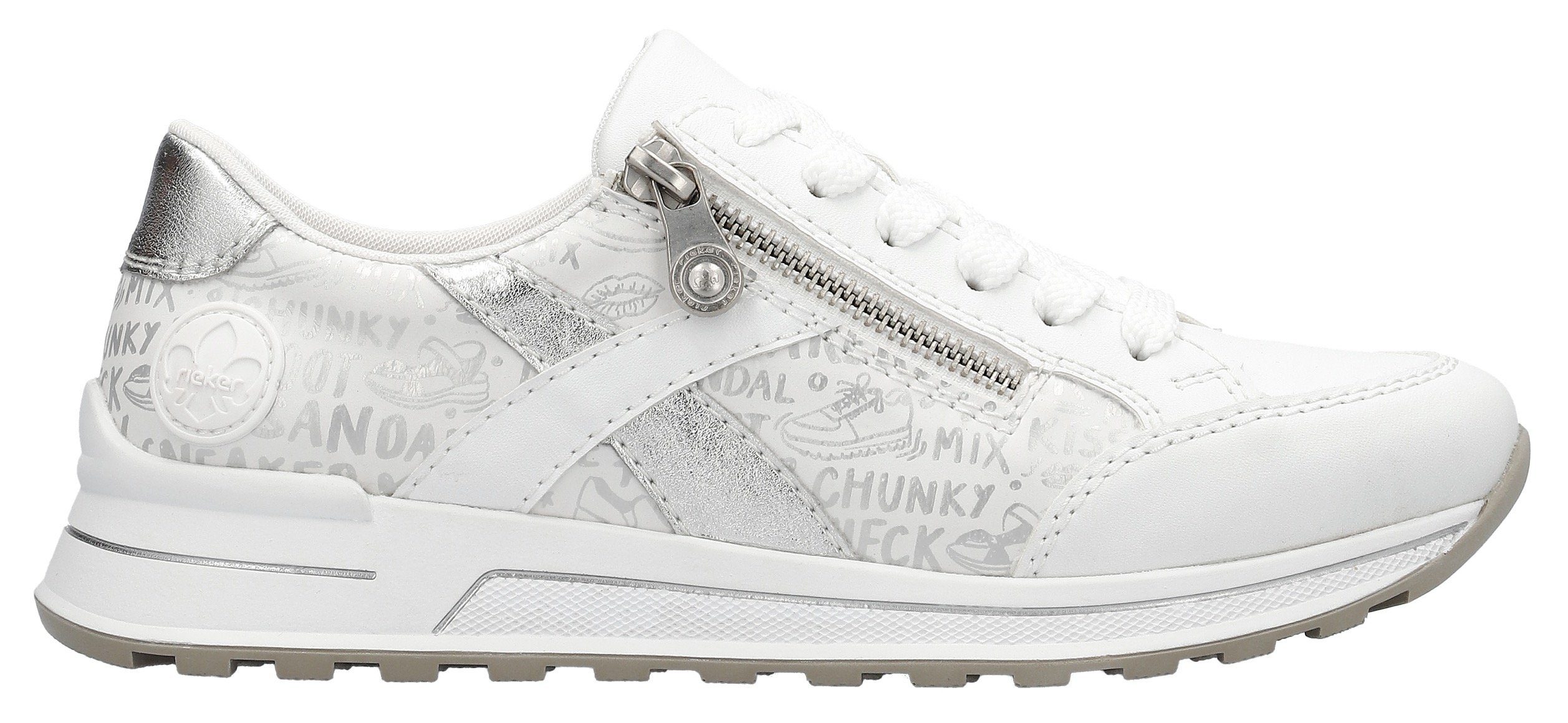 Rieker Sneakers verwijderbare zachte inlegzool, vrijetijdsschoen, lage schoen, veterschoen
