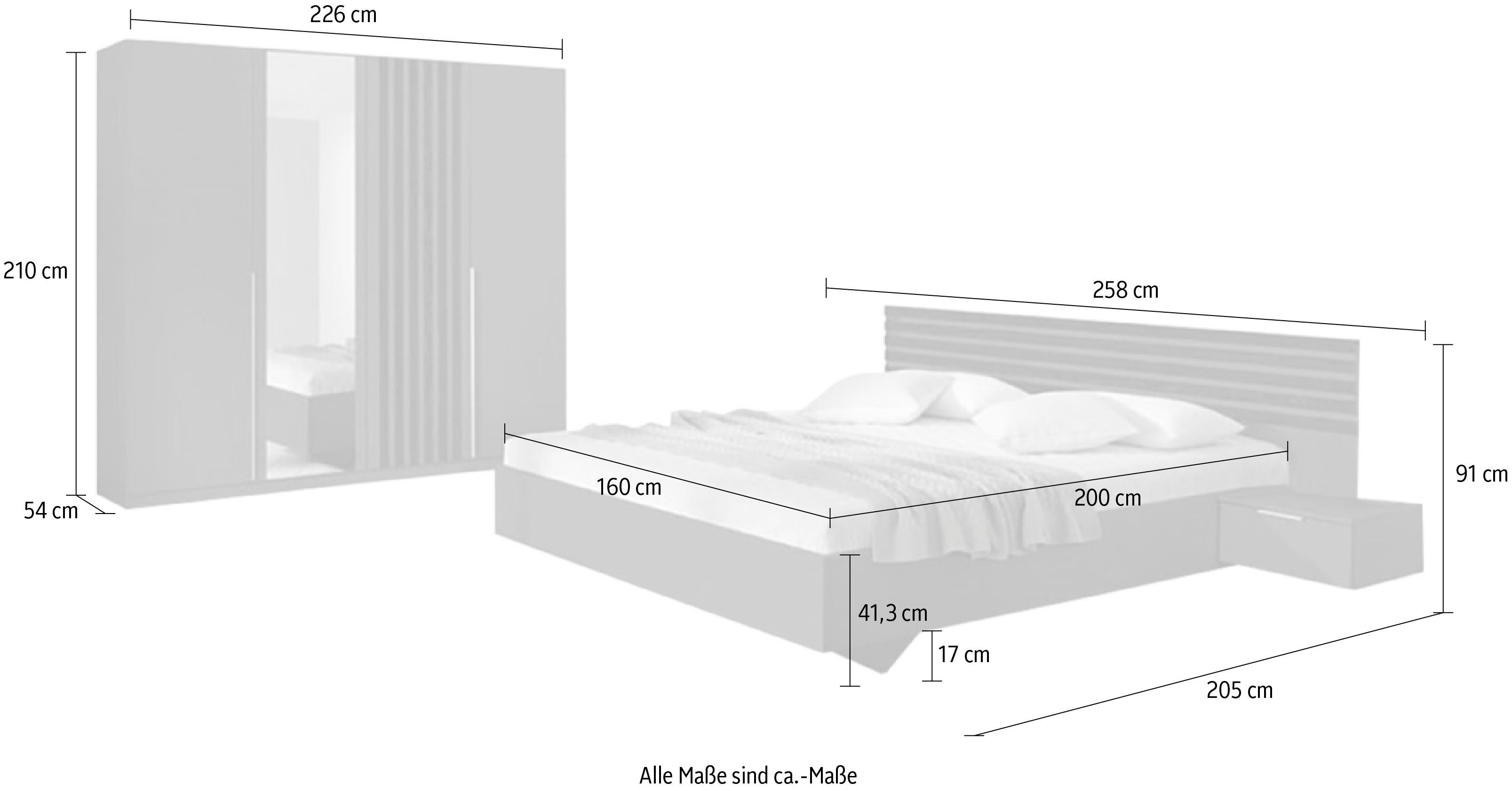 rauch Slaapkamerserie Lamella met elegante lattengarnering (set)