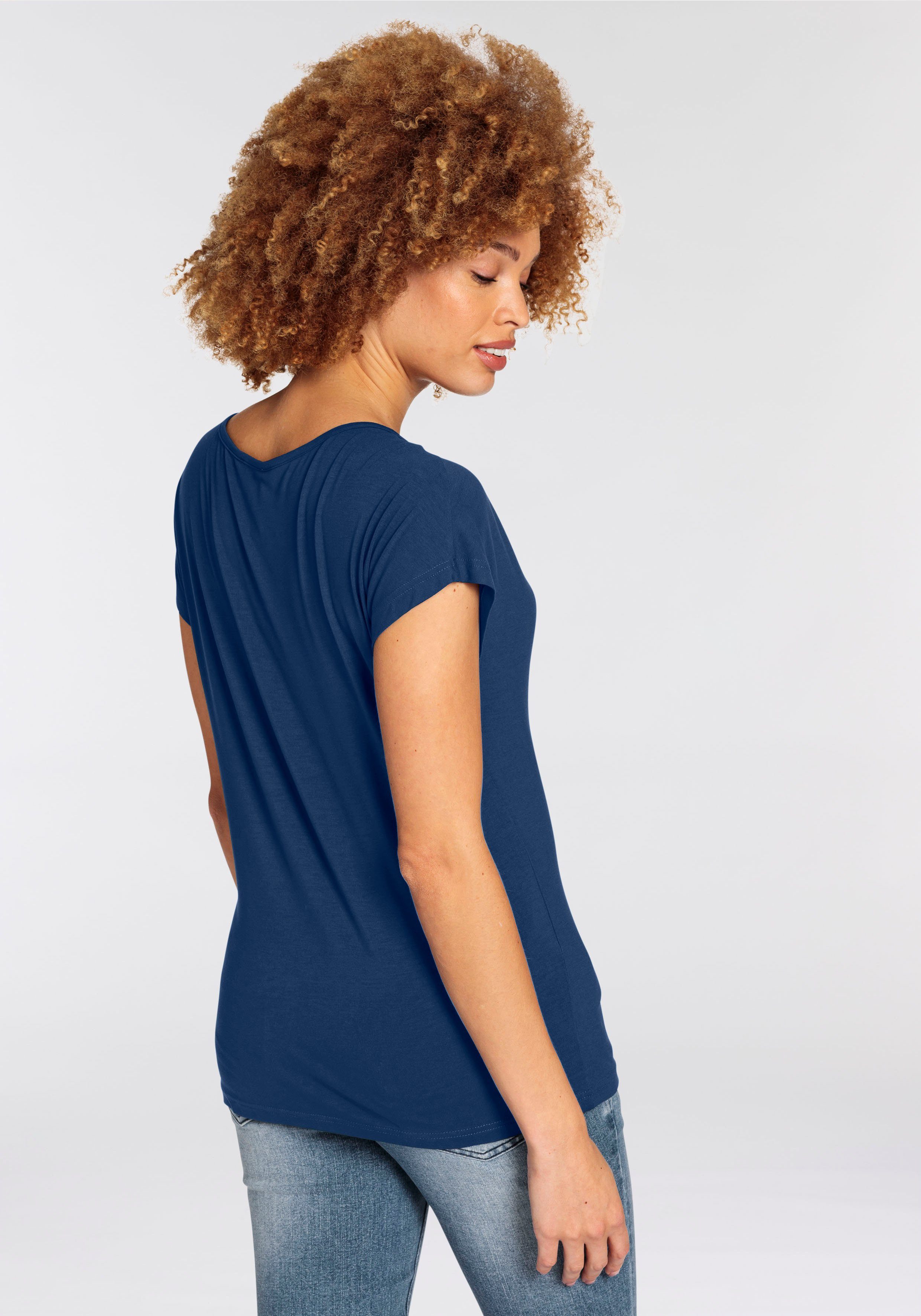 Boysen's Shirt met korte mouwen met gestreepte bies-applicatie - nieuwe collectie