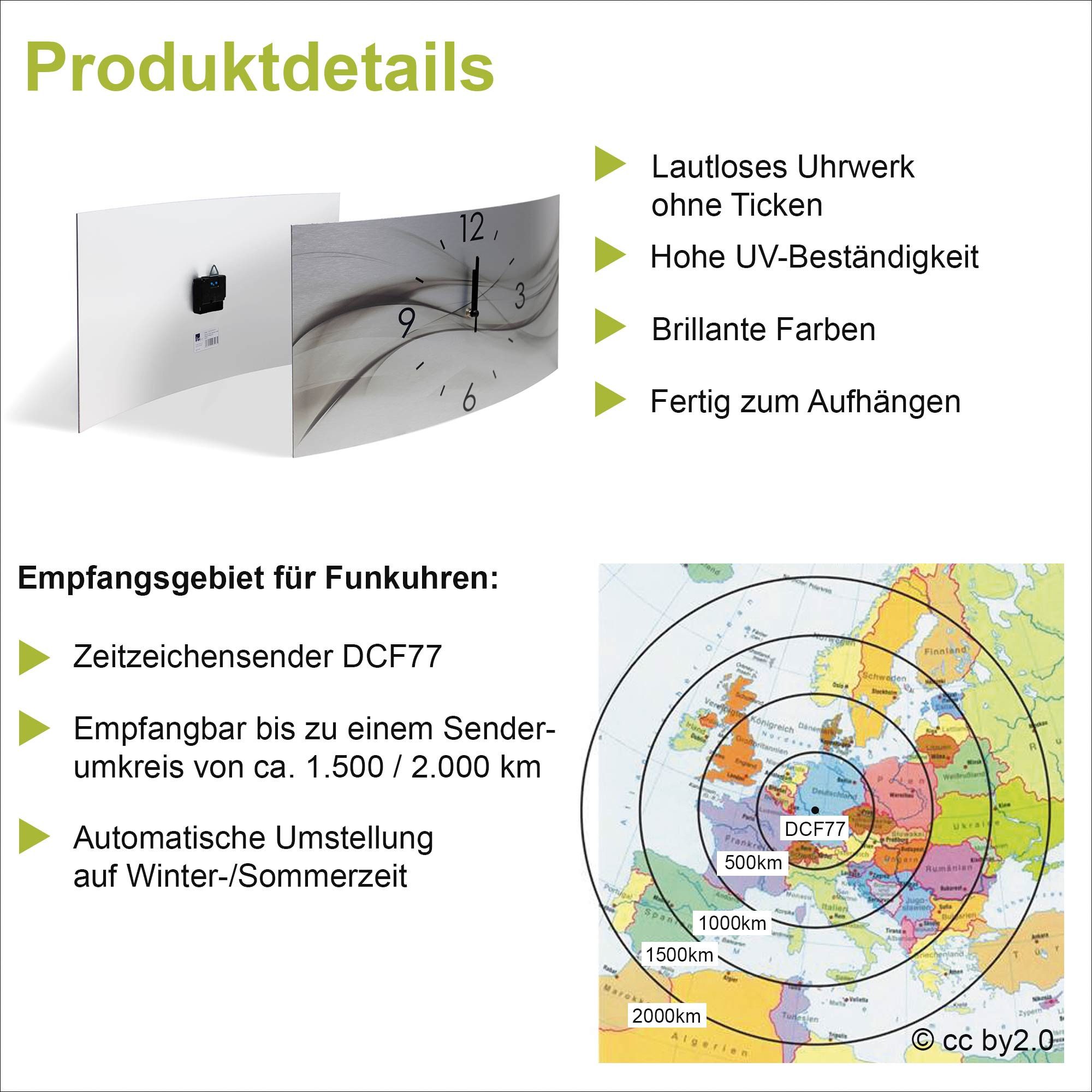 Artland Wandklok Mooie golf - abstract 3d-look geschulpt, met kwarts- of radiografisch uurwerk, verschillende maten