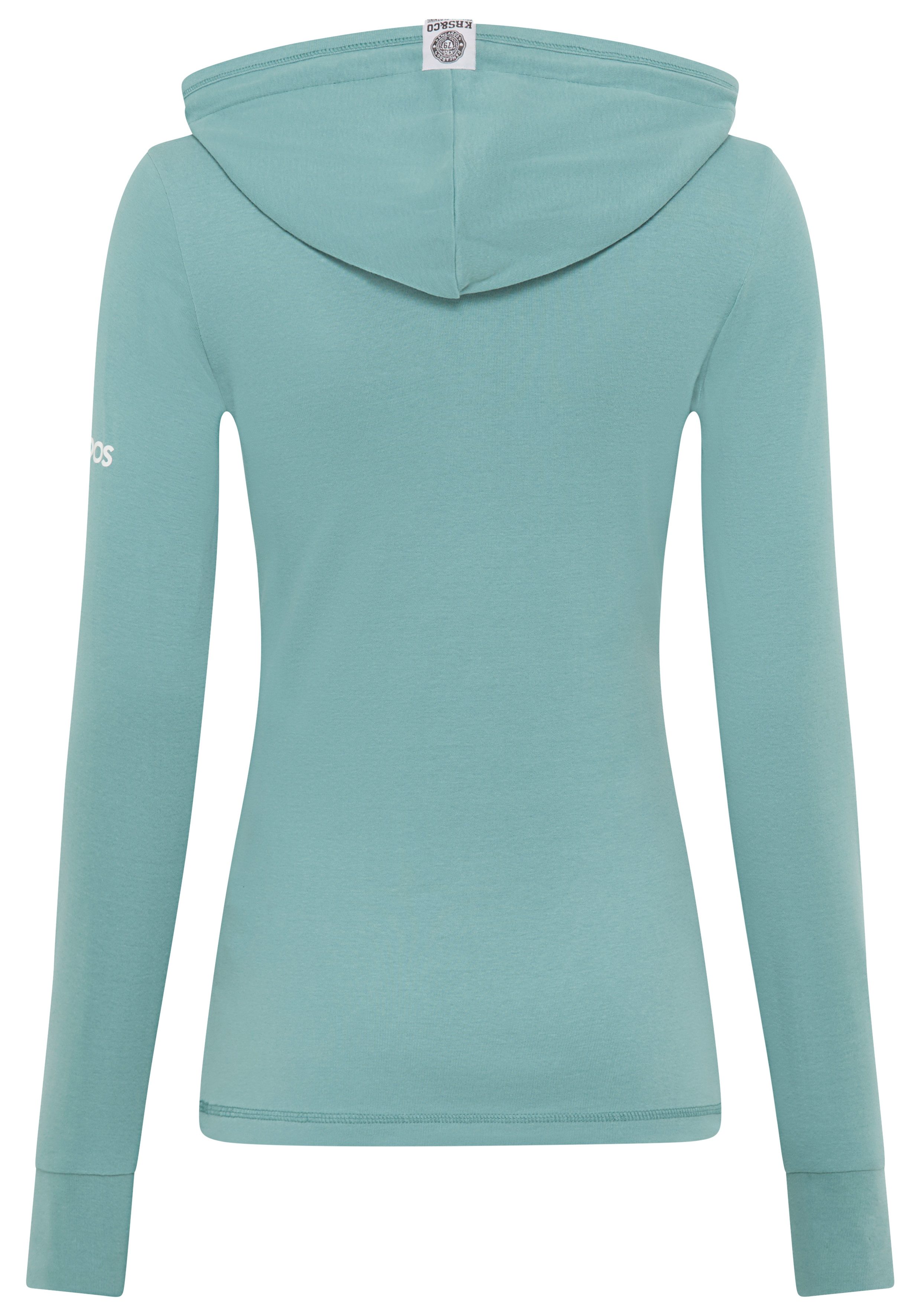 KangaROOS Capuchonshirt Lange mouwen met duimgaten, figuurvolgende snit, van jersey stof
