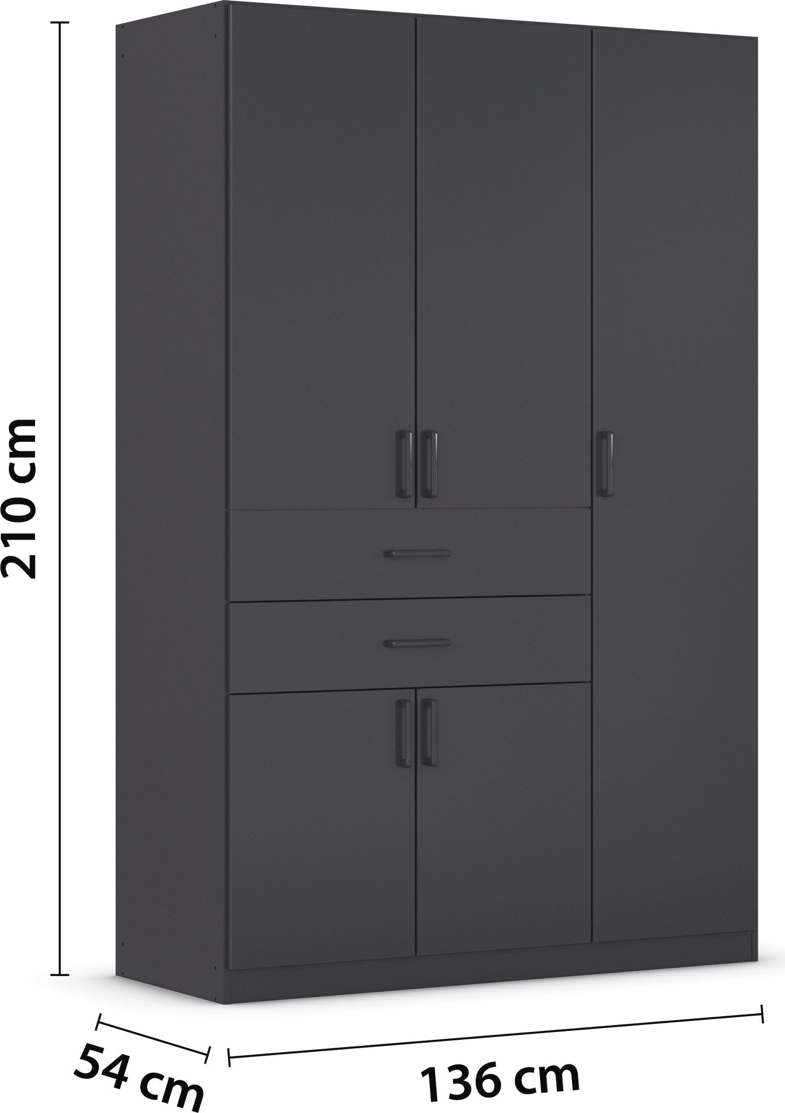 rauch Draaideurkast Kledingkast kast garderobe MAIKA met decor-front 2 lades, in verschillende breedtes, hoogtes, kleuren, made in germany