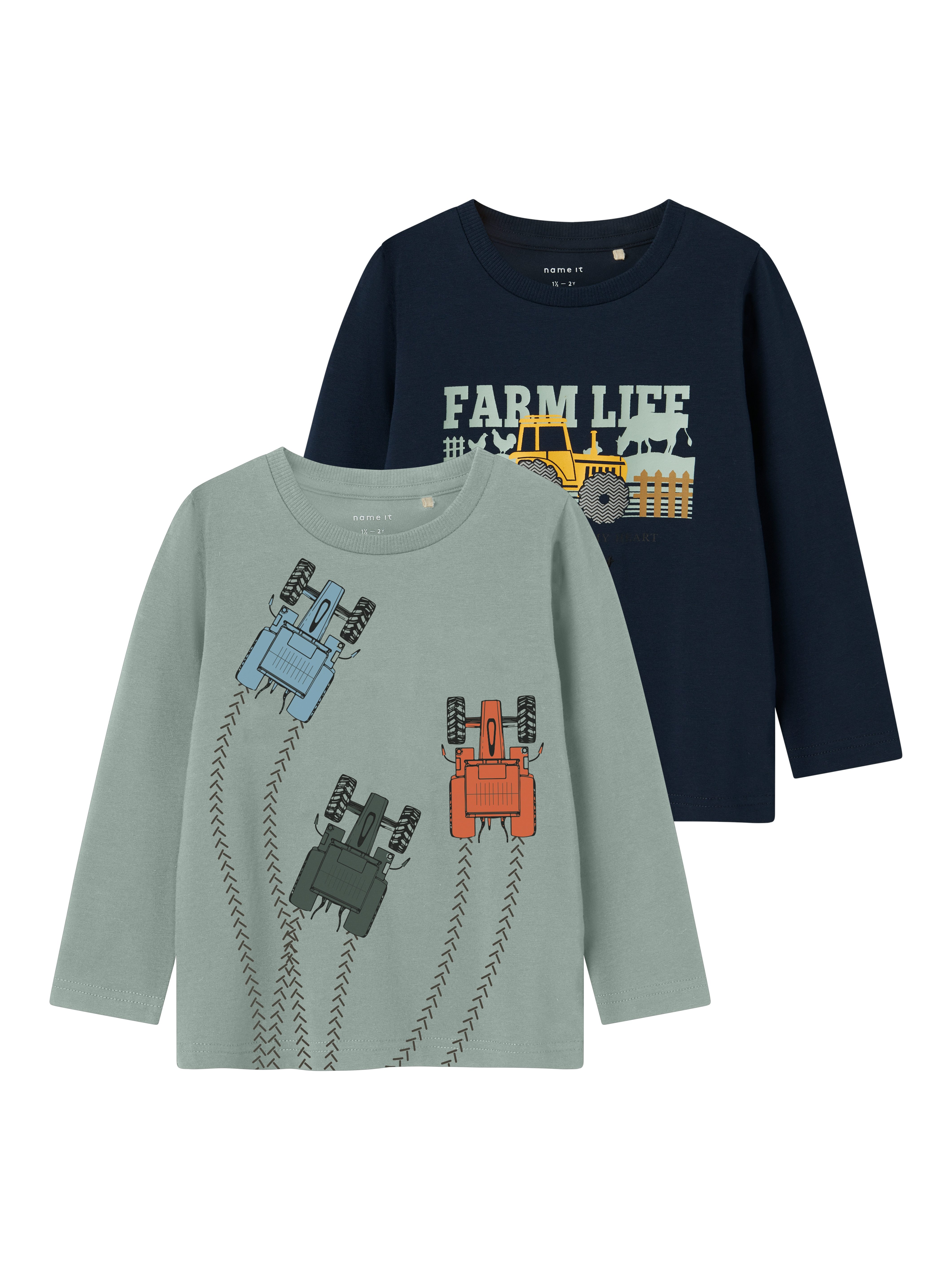 Name It Shirt met lange mouwen NMMLACTOR 2P LS TOP BOX (set, 2-delig)