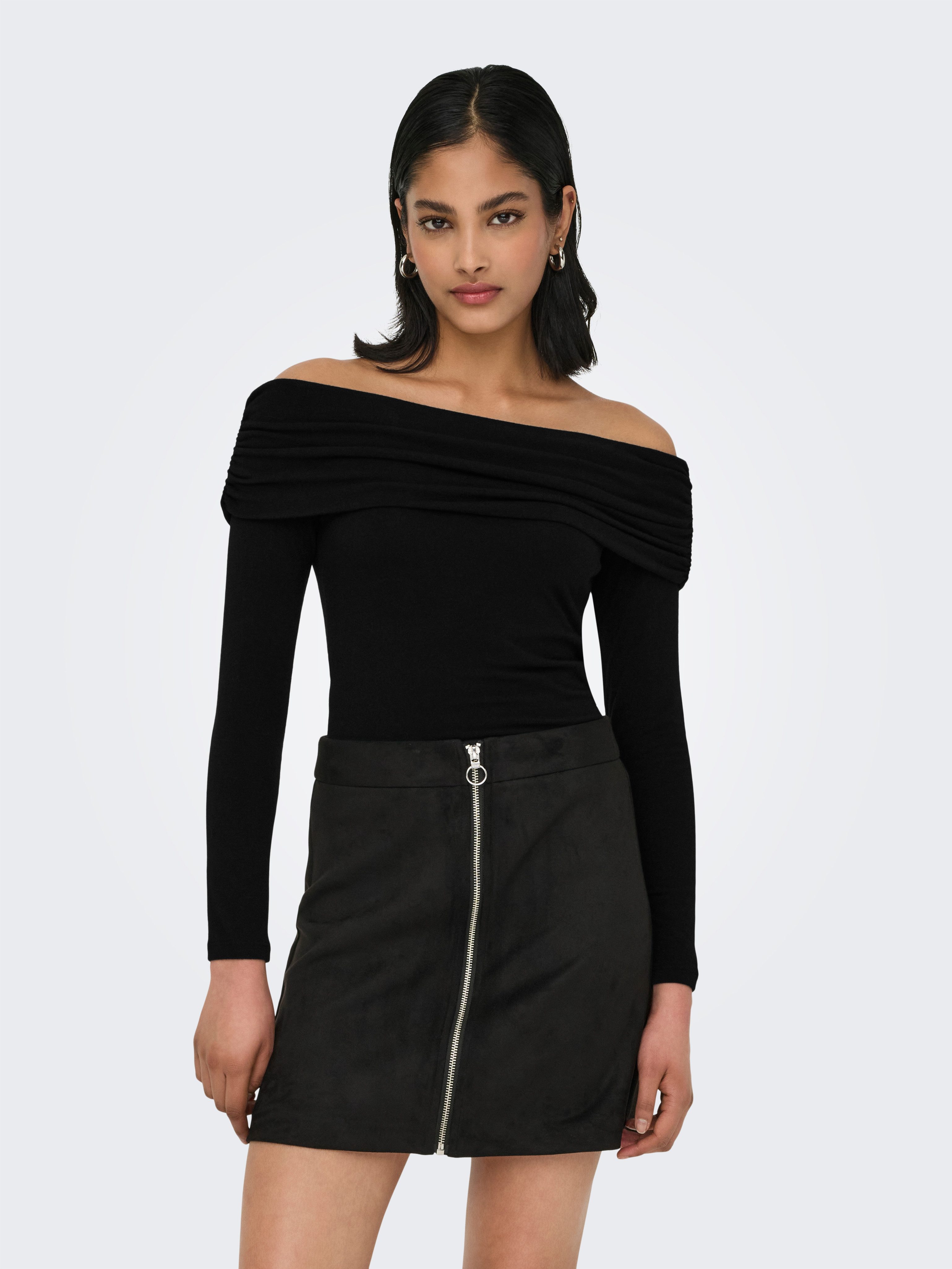 Only Shirt met lange mouwen ONLGLAMOUR L/S OFF SHOULDER TOP CC JRS