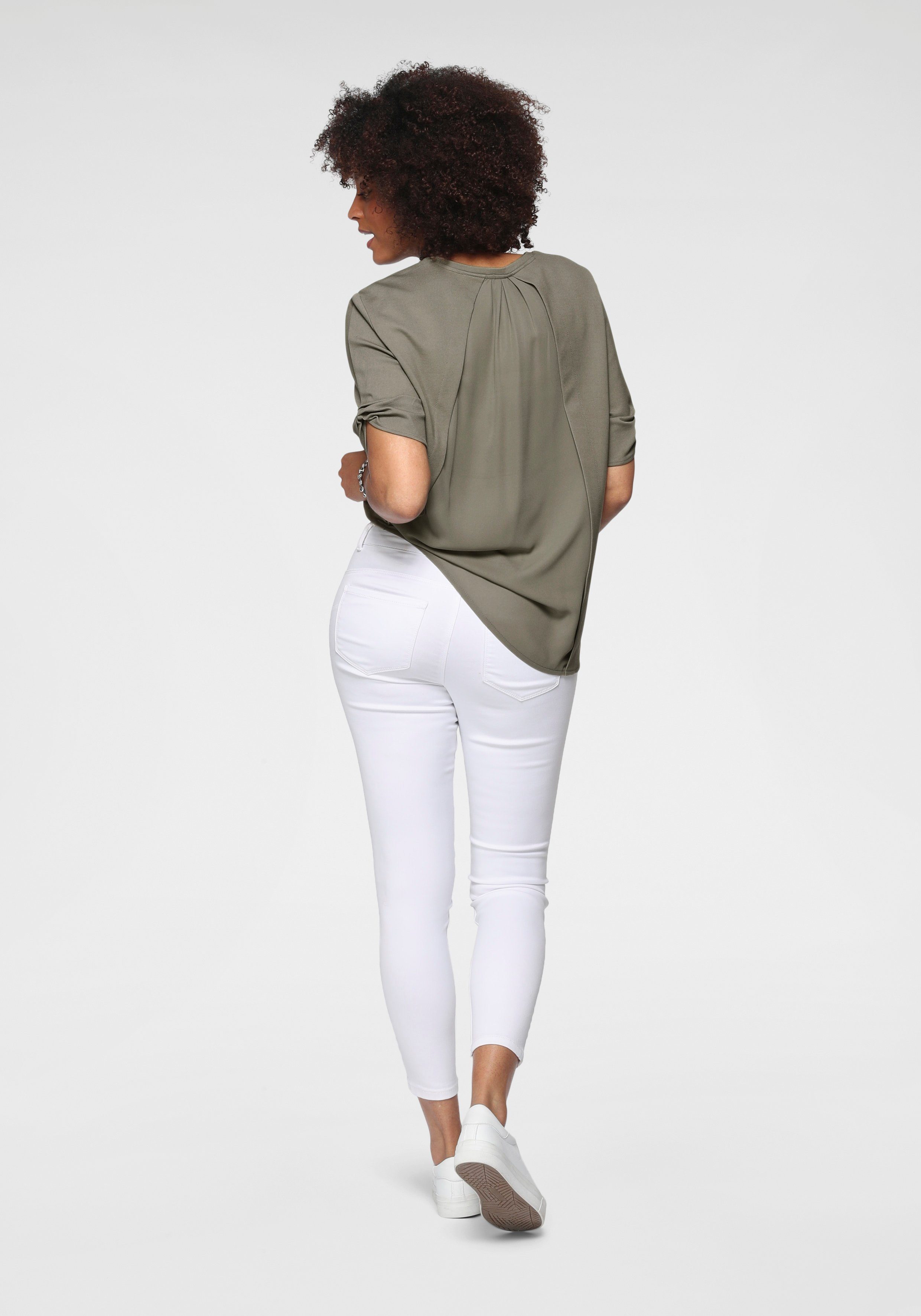 Tamaris Skinny fit jeans smalle broekpasvorm, normale taille, 5-pocket-vorm, used-wassing