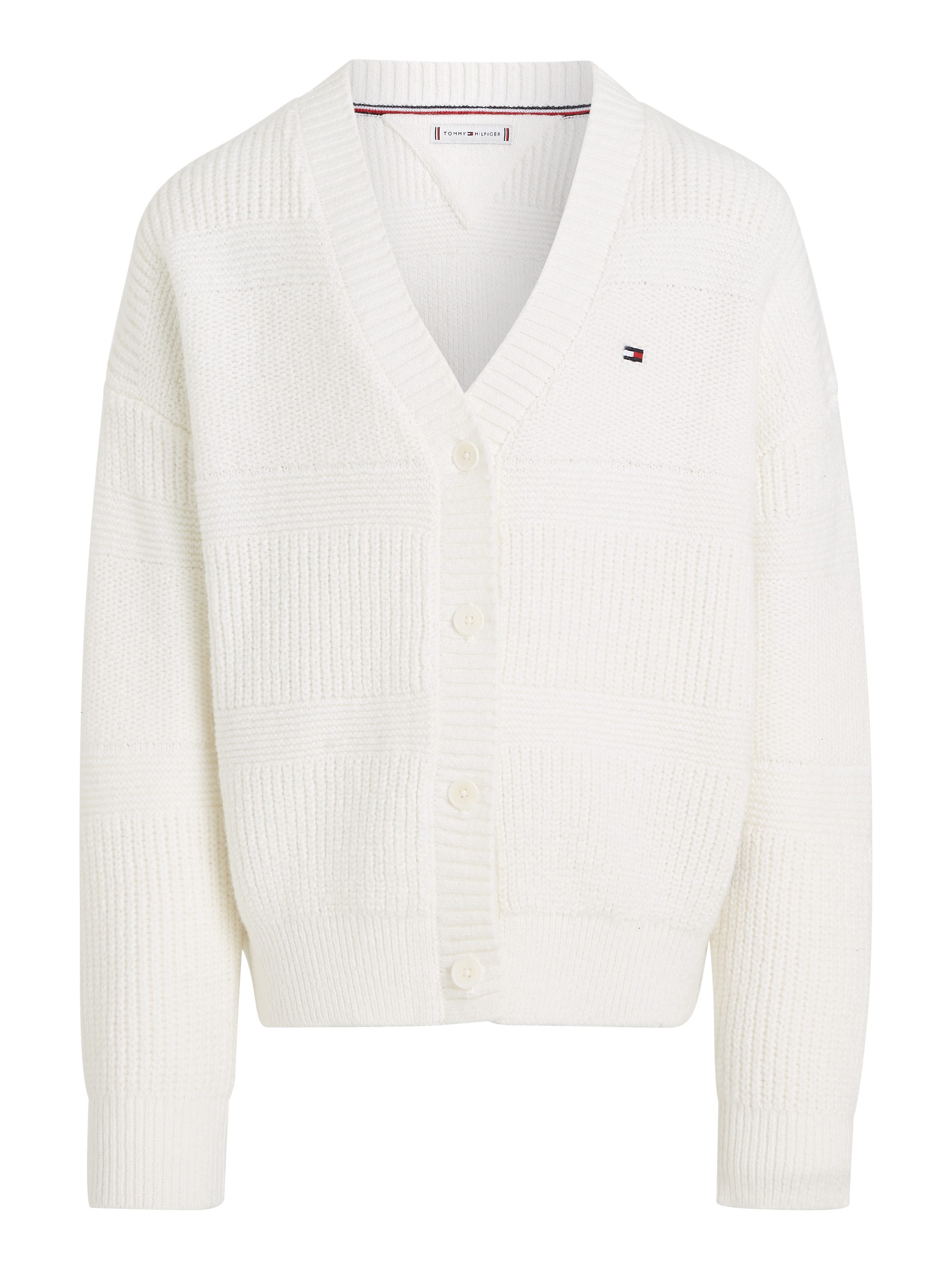 Tommy Hilfiger Vest MIX TEXTURED CARDIGAN Kinderen tot 16 jaar met logostiksel