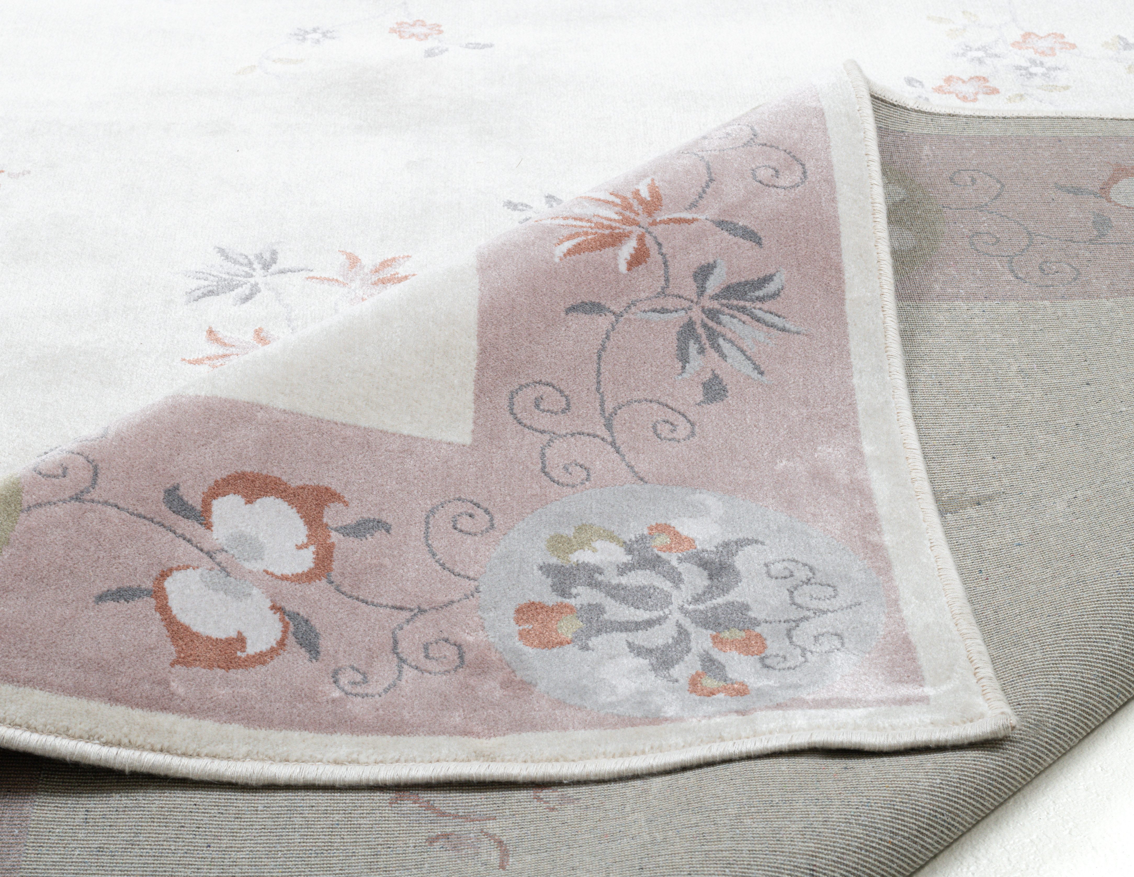 Gino Falcone Vloerkleed Cherina GF-130 zacht bloemen ontwerp, met bies, lichte glans, 100% viscose